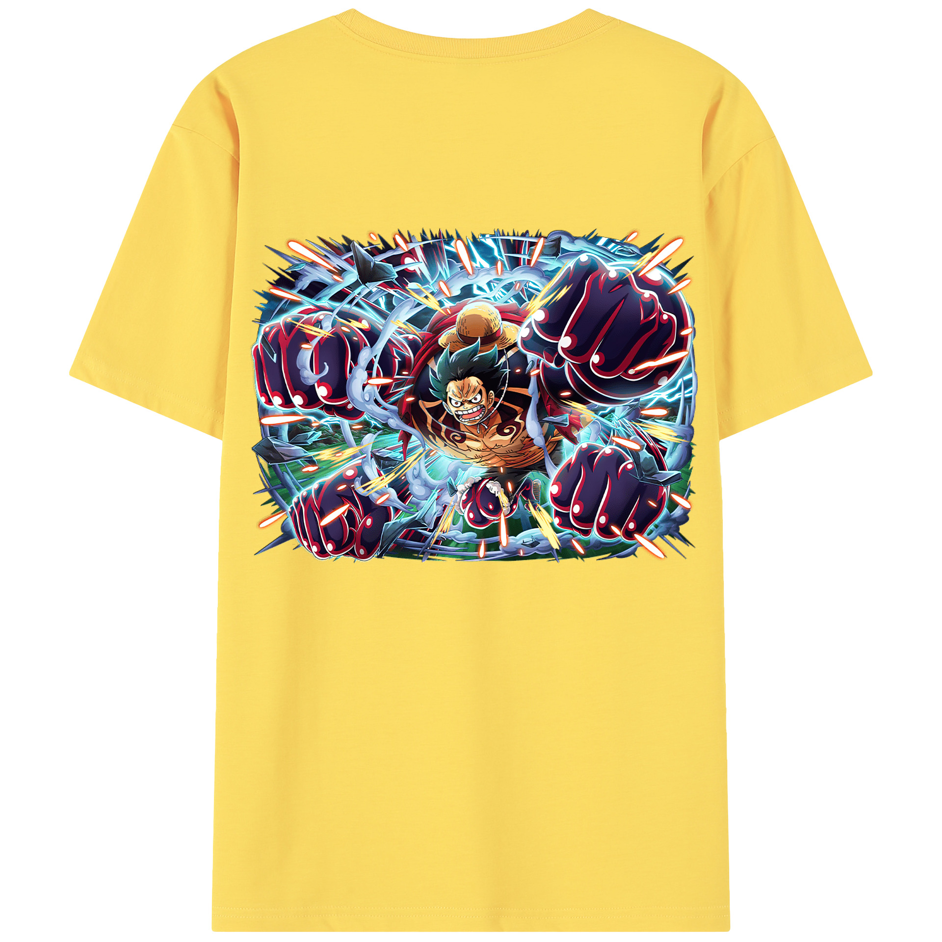 ワンピース モンキー・D・ルフィ ONE PIECE Monkey D. Luffy 綿100％半袖Tシャツ（背面プリント）