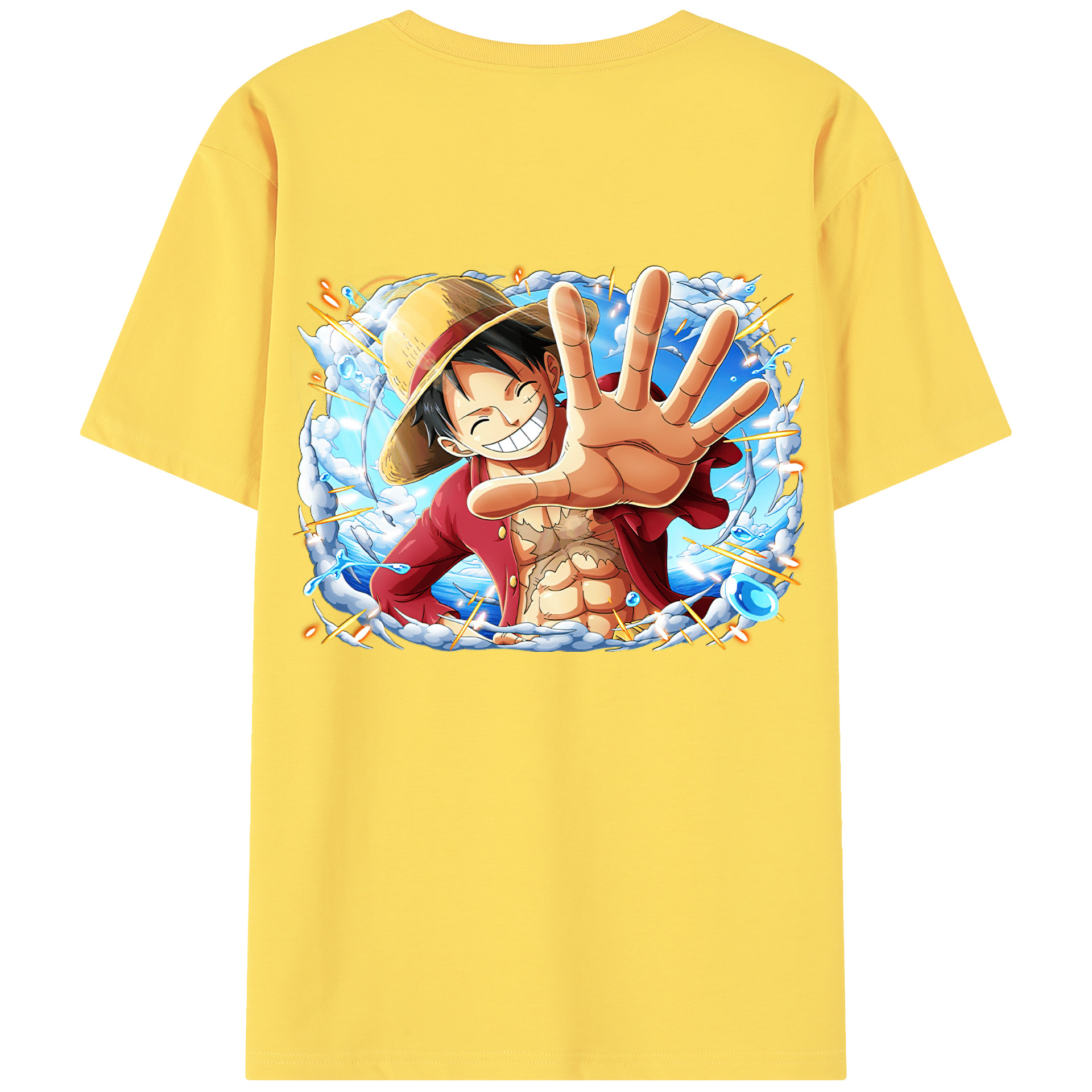 ワンピース モンキー・D・ルフィ ONE PIECE Monkey D. Luffy 綿100％半袖Tシャツ（背面プリント）