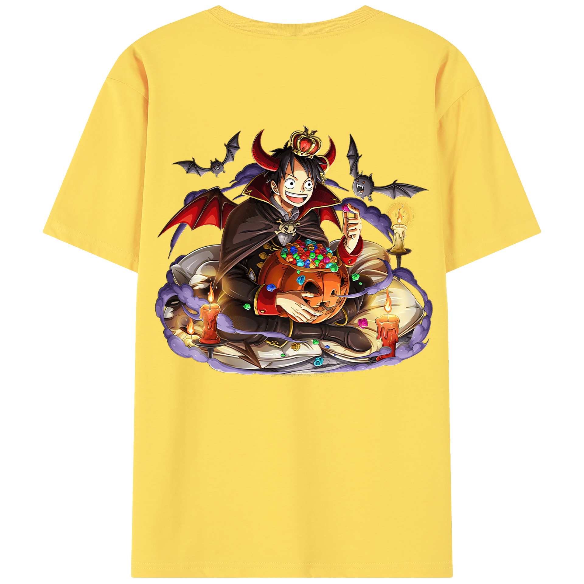 ワンピース モンキー・D・ルフィ ONE PIECE Monkey D. Luffy 綿100％半袖Tシャツ（背面プリント）