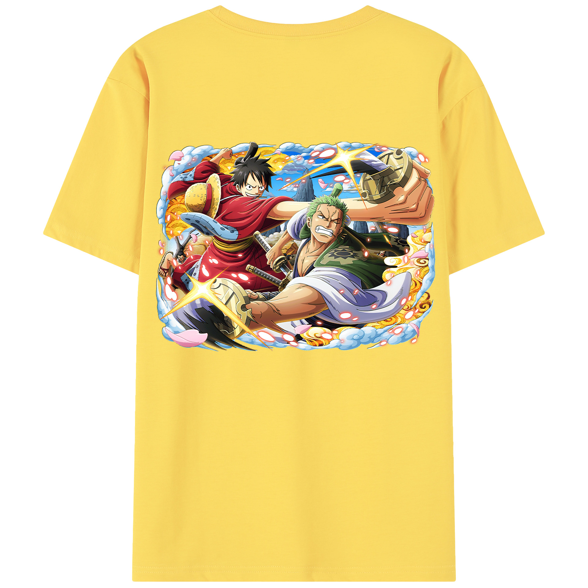 ワンピース モンキー・D・ルフィ ONE PIECE Monkey D. Luffy 綿100％半袖Tシャツ（背面プリント）