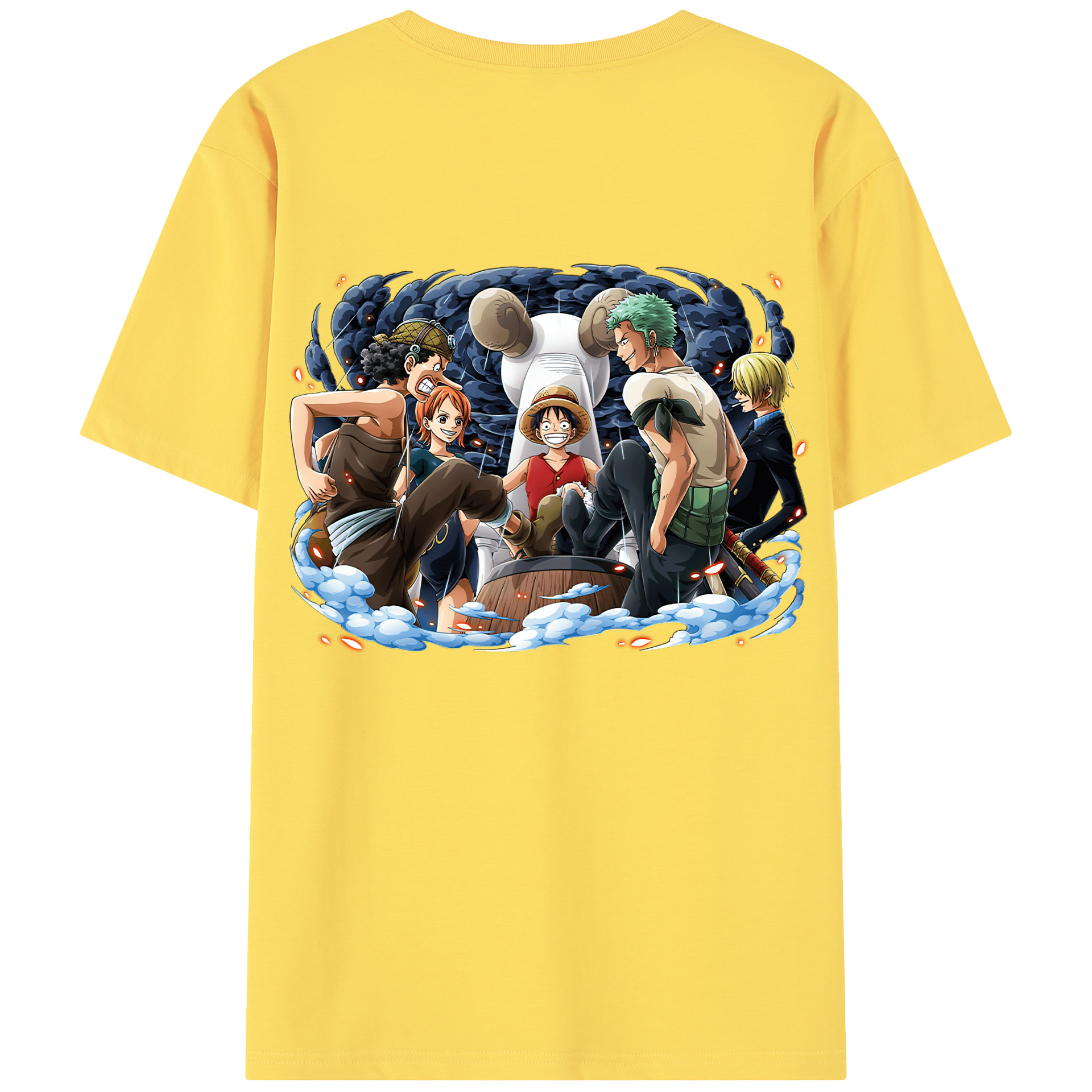 ワンピース モンキー・D・ルフィ ONE PIECE Monkey D. Luffy 綿100％半袖Tシャツ（背面プリント）