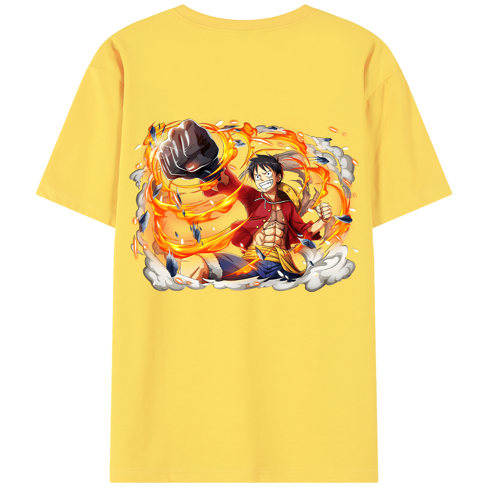 ワンピース モンキー・D・ルフィ ONE PIECE Monkey D. Luffy 綿100％半袖Tシャツ（背面プリント）