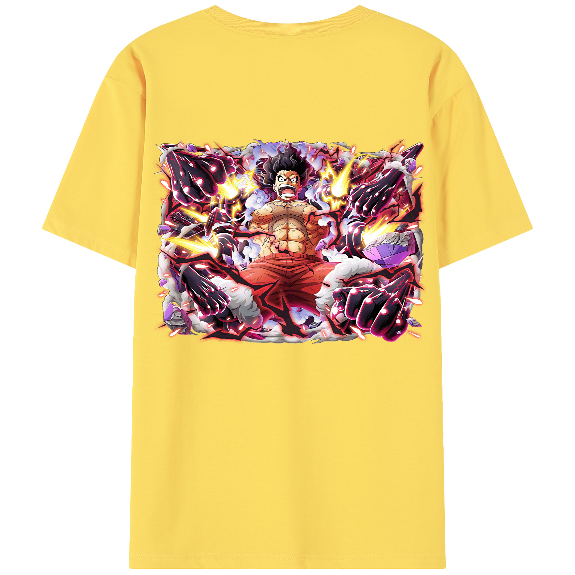 ワンピース モンキー・D・ルフィ ONE PIECE Monkey D. Luffy 綿100％半袖Tシャツ（背面プリント）