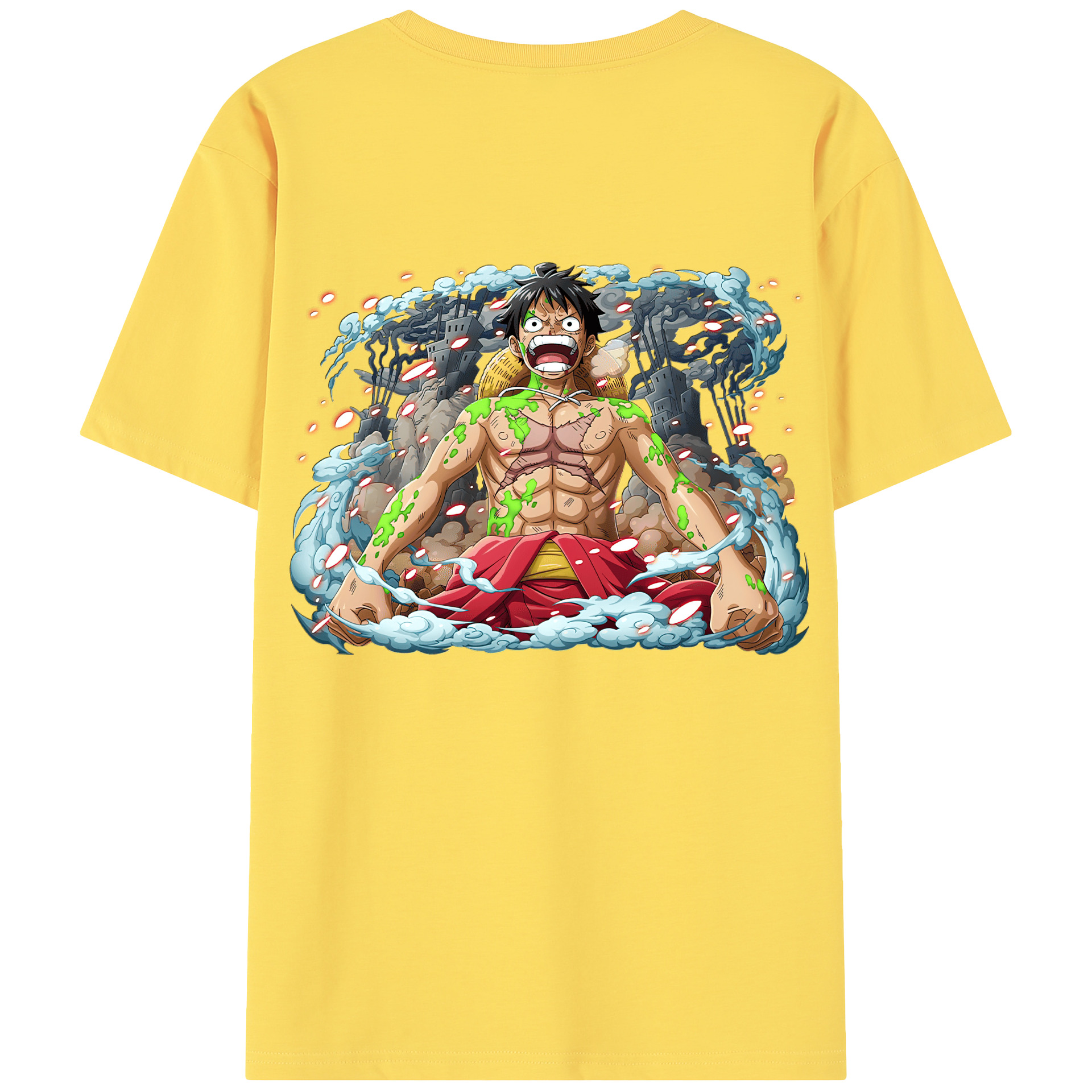 ワンピース モンキー・D・ルフィ ONE PIECE Monkey D. Luffy 綿100％半袖Tシャツ（背面プリント）