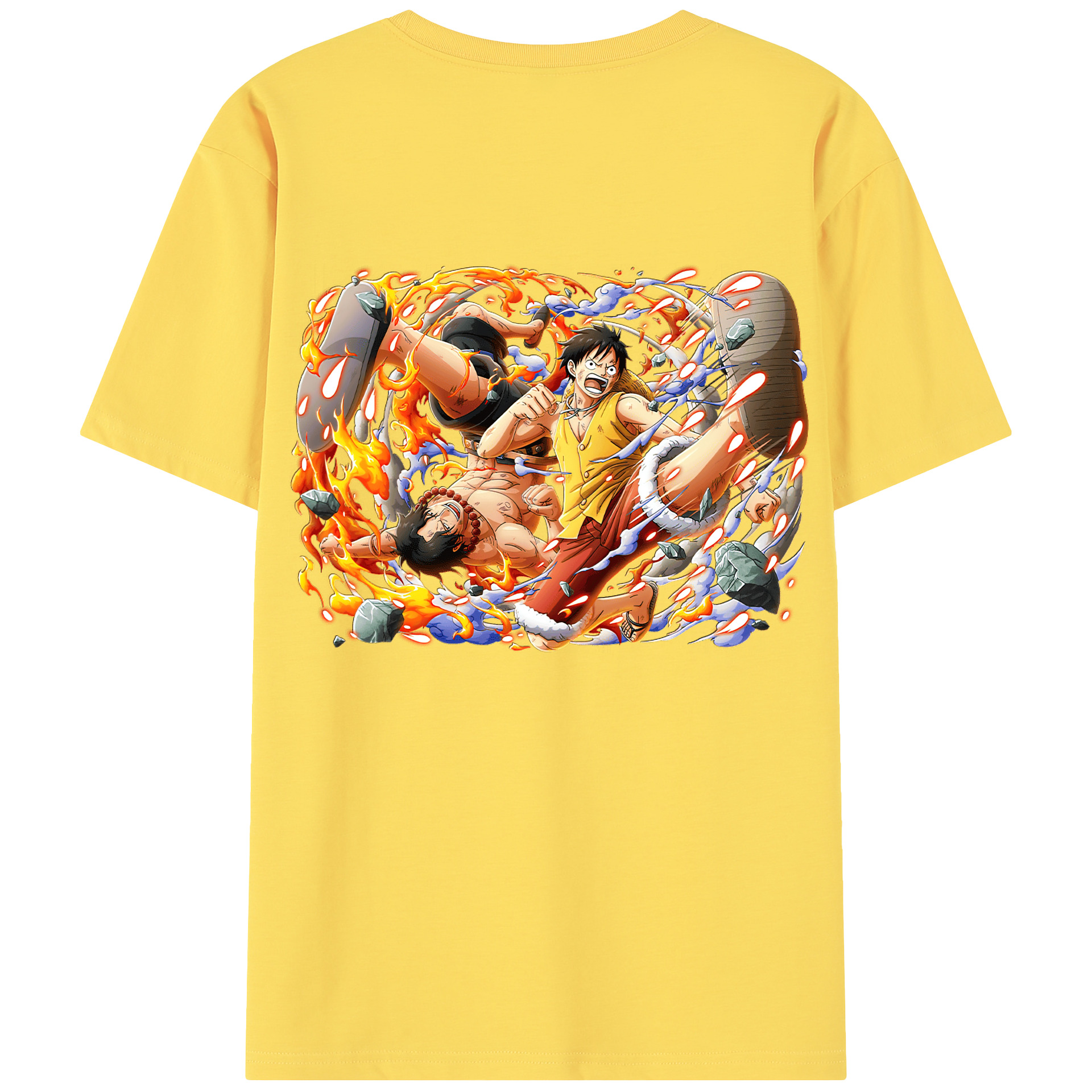 ワンピース モンキー・D・ルフィ ONE PIECE Monkey D. Luffy 綿100％半袖Tシャツ（背面プリント）
