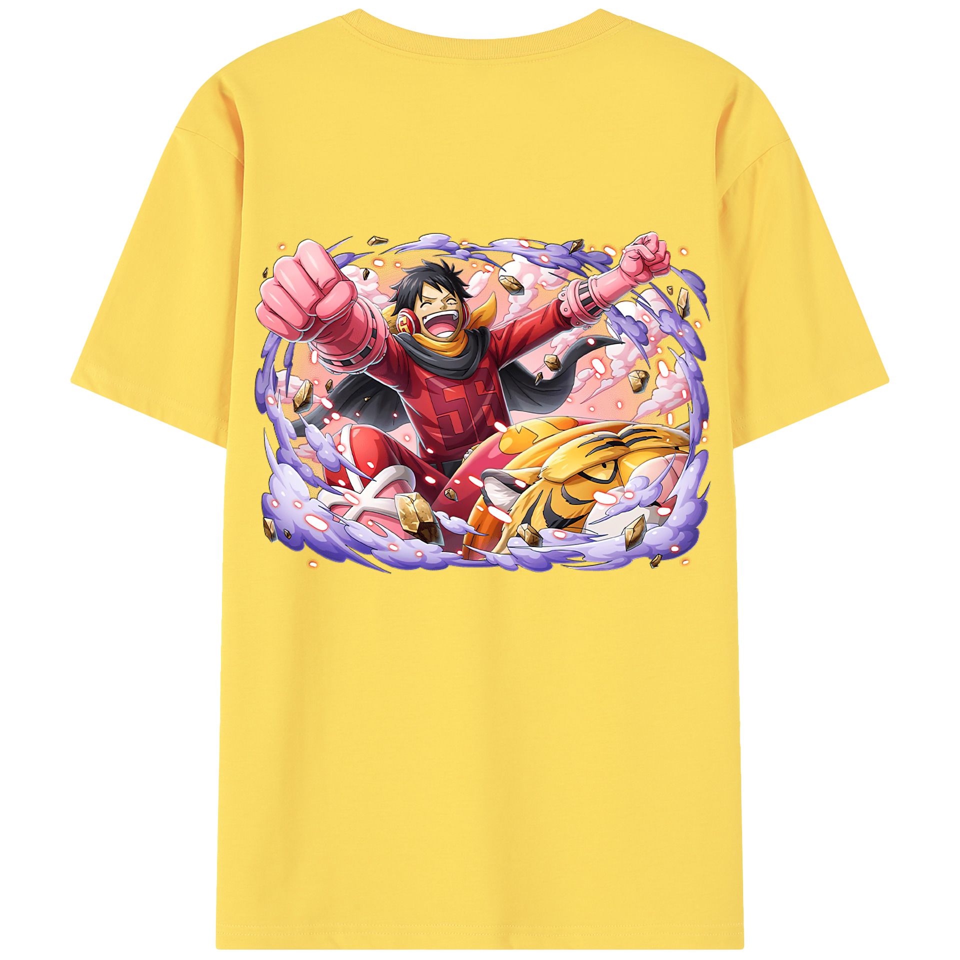 ワンピース モンキー・D・ルフィ ONE PIECE Monkey D. Luffy 綿100％半袖Tシャツ（背面プリント）