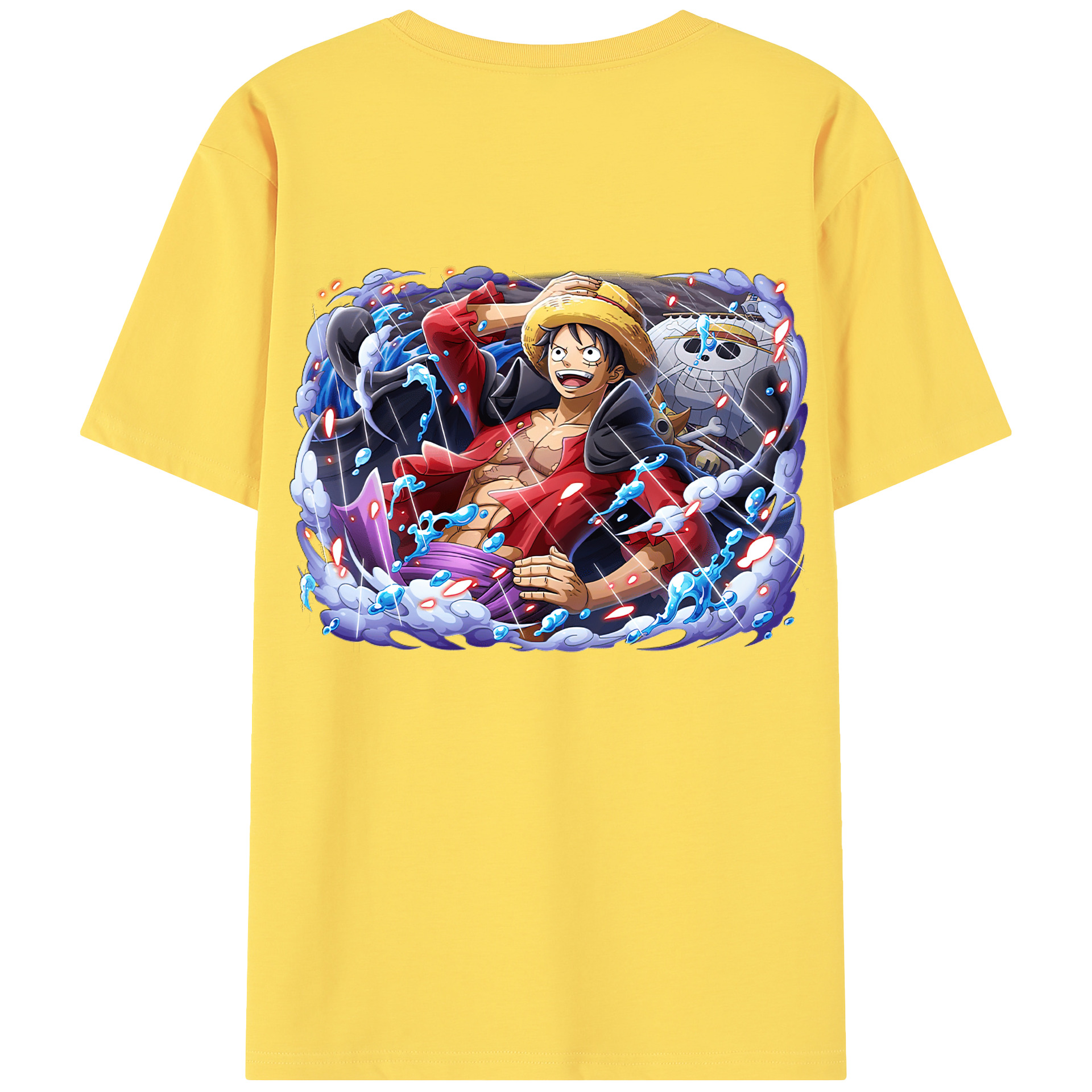 ワンピース モンキー・D・ルフィ ONE PIECE Monkey D. Luffy 綿100％半袖Tシャツ（背面プリント）