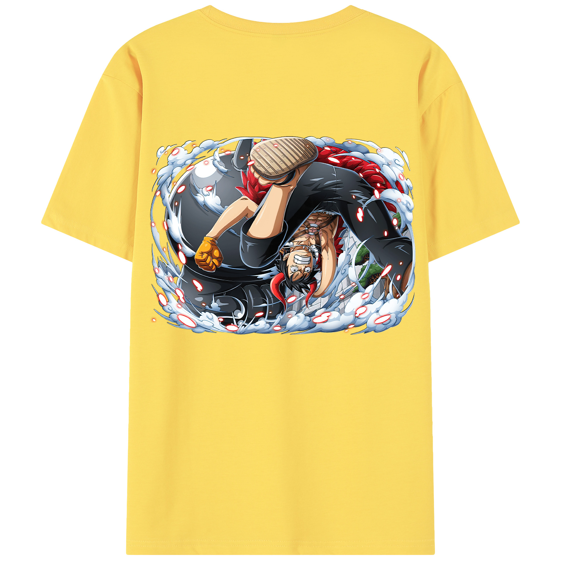 ワンピース モンキー・D・ルフィ ONE PIECE Monkey D. Luffy 綿100％半袖Tシャツ（背面プリント）