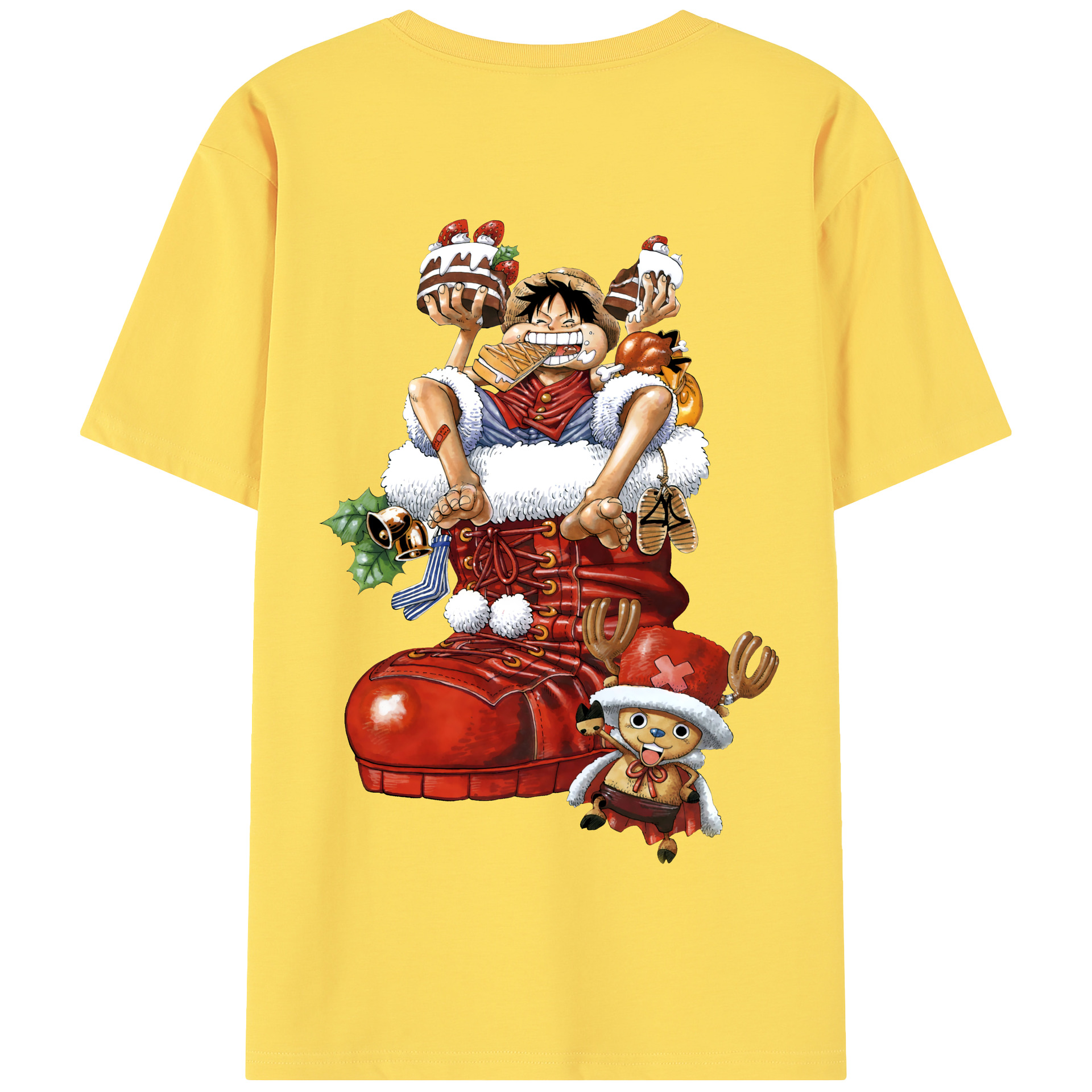ワンピース モンキー・D・ルフィ ONE PIECE Monkey D. Luffy 綿100％半袖Tシャツ（背面プリント）
