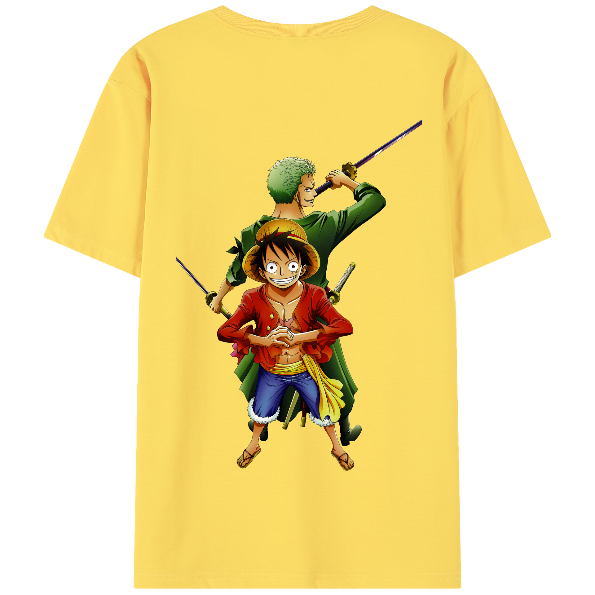 ワンピース モンキー・D・ルフィ ONE PIECE Monkey D. Luffy 綿100％半袖Tシャツ（背面プリント）
