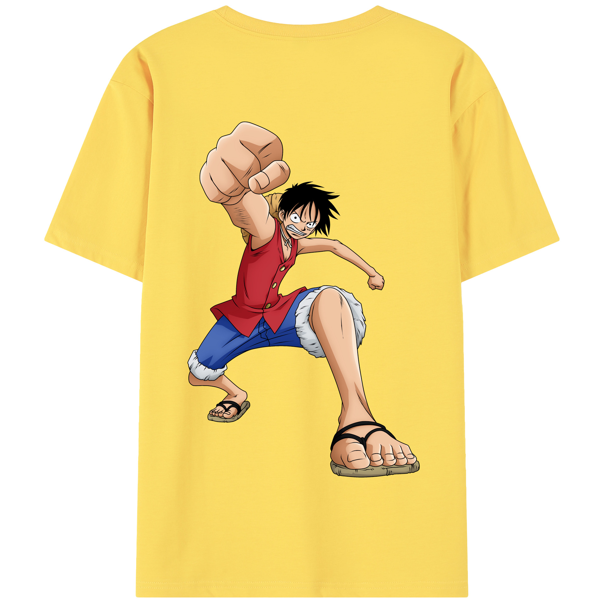 ワンピース モンキー・D・ルフィ ONE PIECE Monkey D. Luffy 綿100％半袖Tシャツ（背面プリント）
