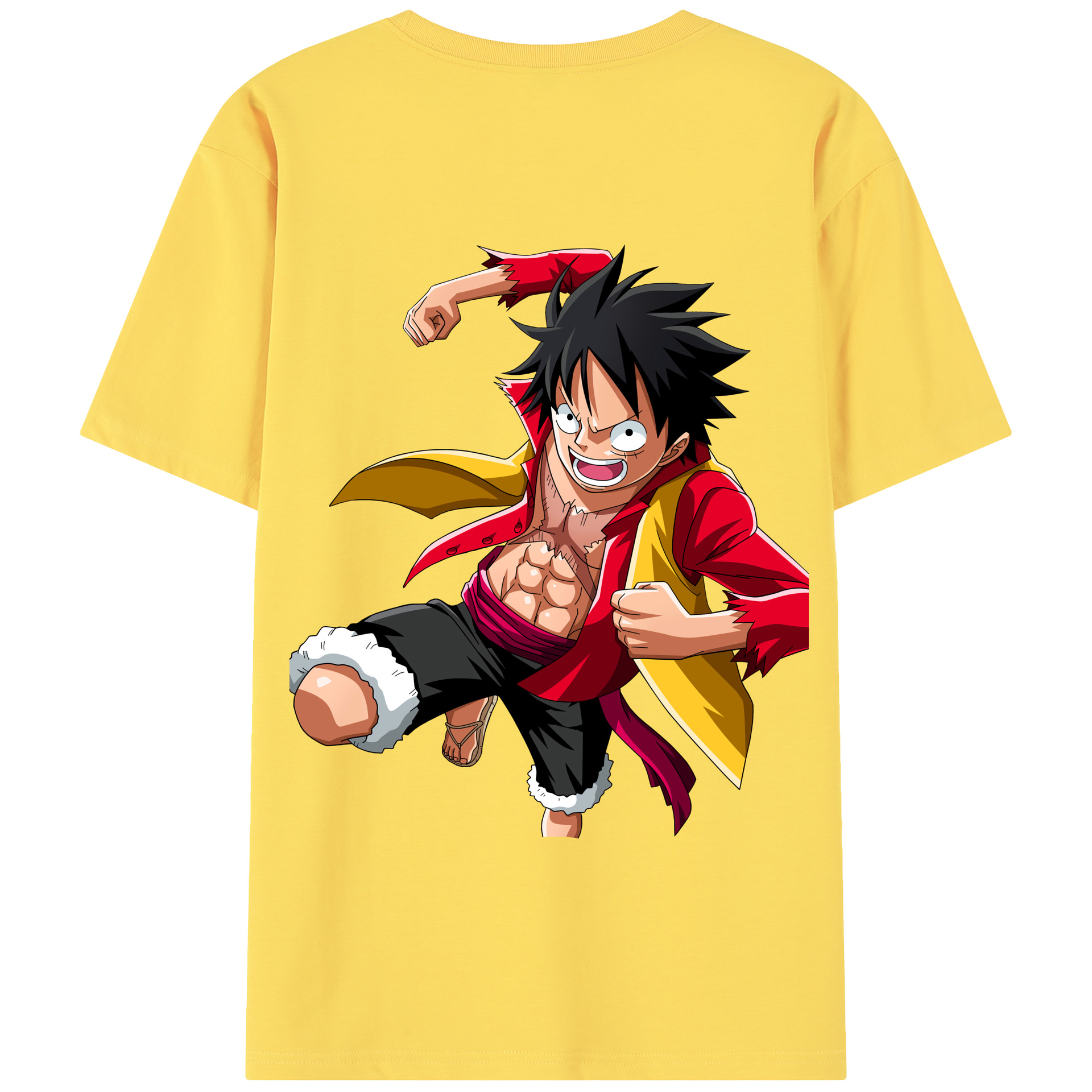 ワンピース モンキー・D・ルフィ ONE PIECE Monkey D. Luffy 綿100％半袖Tシャツ（背面プリント）