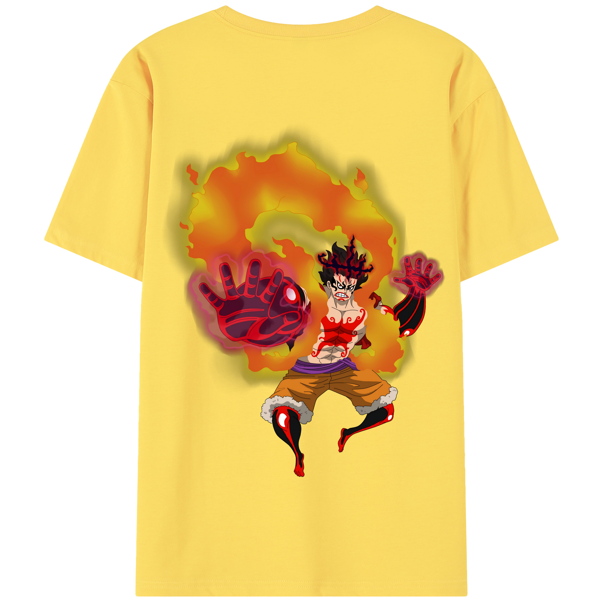 ワンピース モンキー・D・ルフィ ONE PIECE Monkey D. Luffy 綿100％半袖Tシャツ（背面プリント）