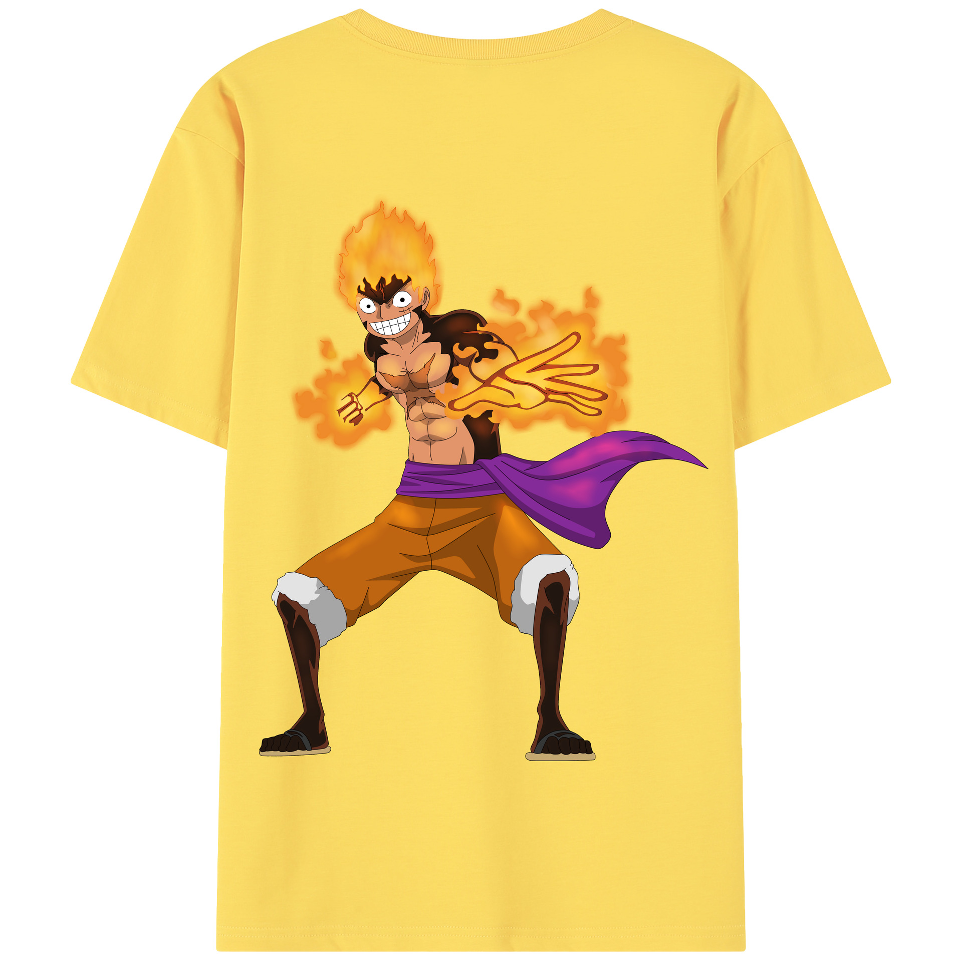 ワンピース モンキー・D・ルフィ ONE PIECE Monkey D. Luffy 綿100％半袖Tシャツ（背面プリント）