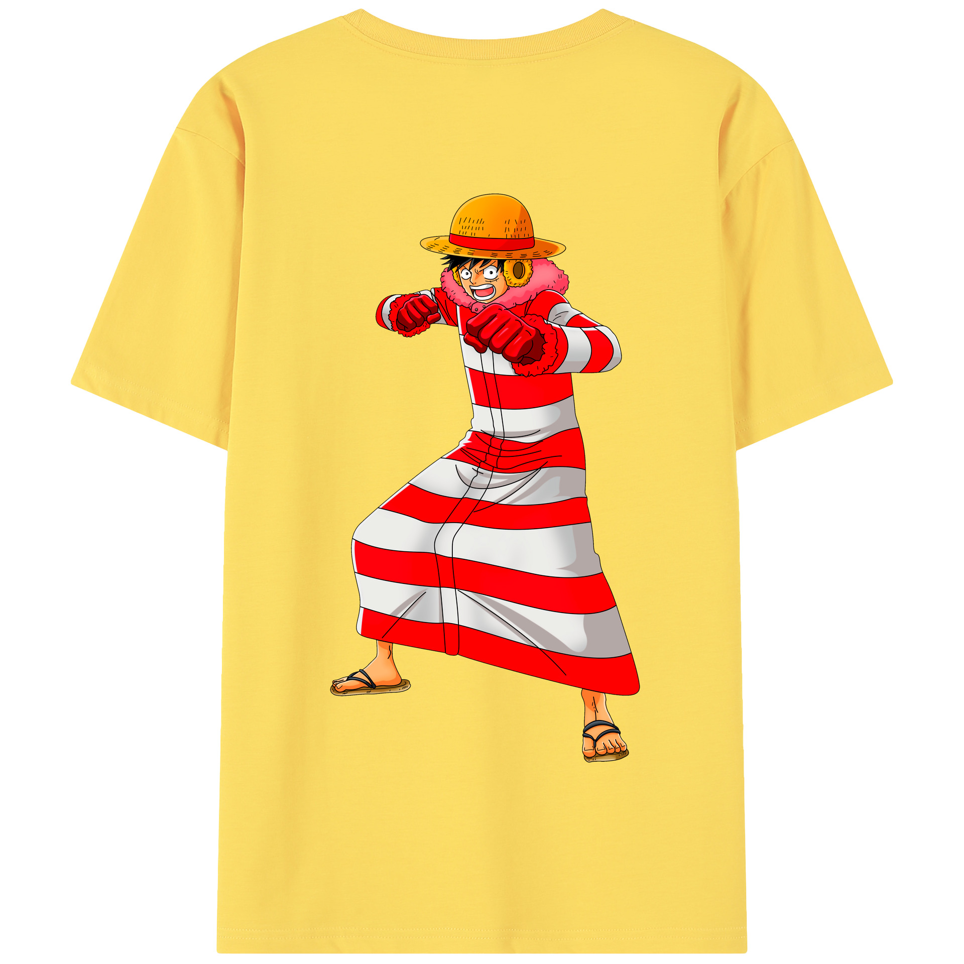 ワンピース モンキー・D・ルフィ ONE PIECE Monkey D. Luffy 綿100％半袖Tシャツ（背面プリント）