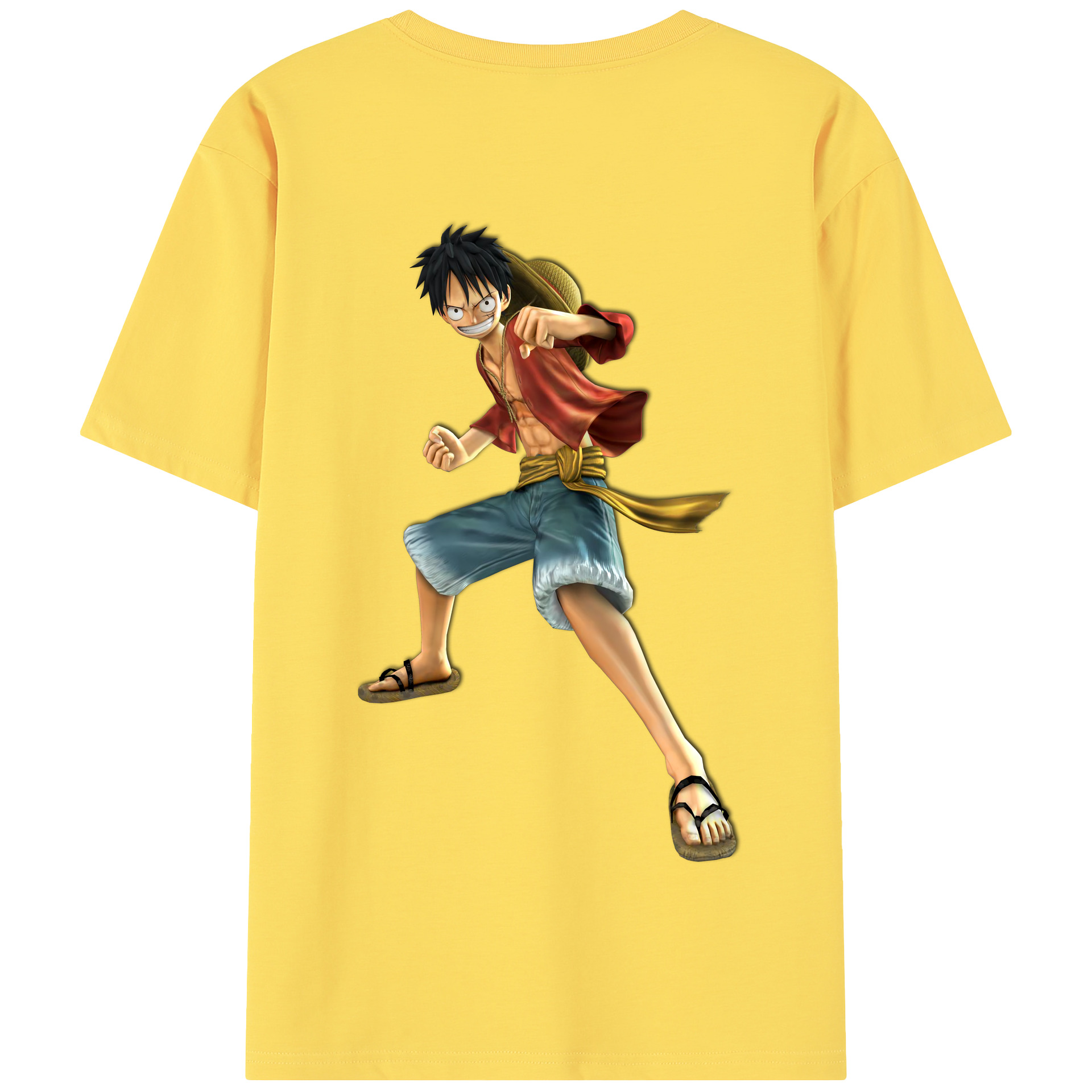 ワンピース モンキー・D・ルフィ ONE PIECE Monkey D. Luffy 綿100％半袖Tシャツ（背面プリント）