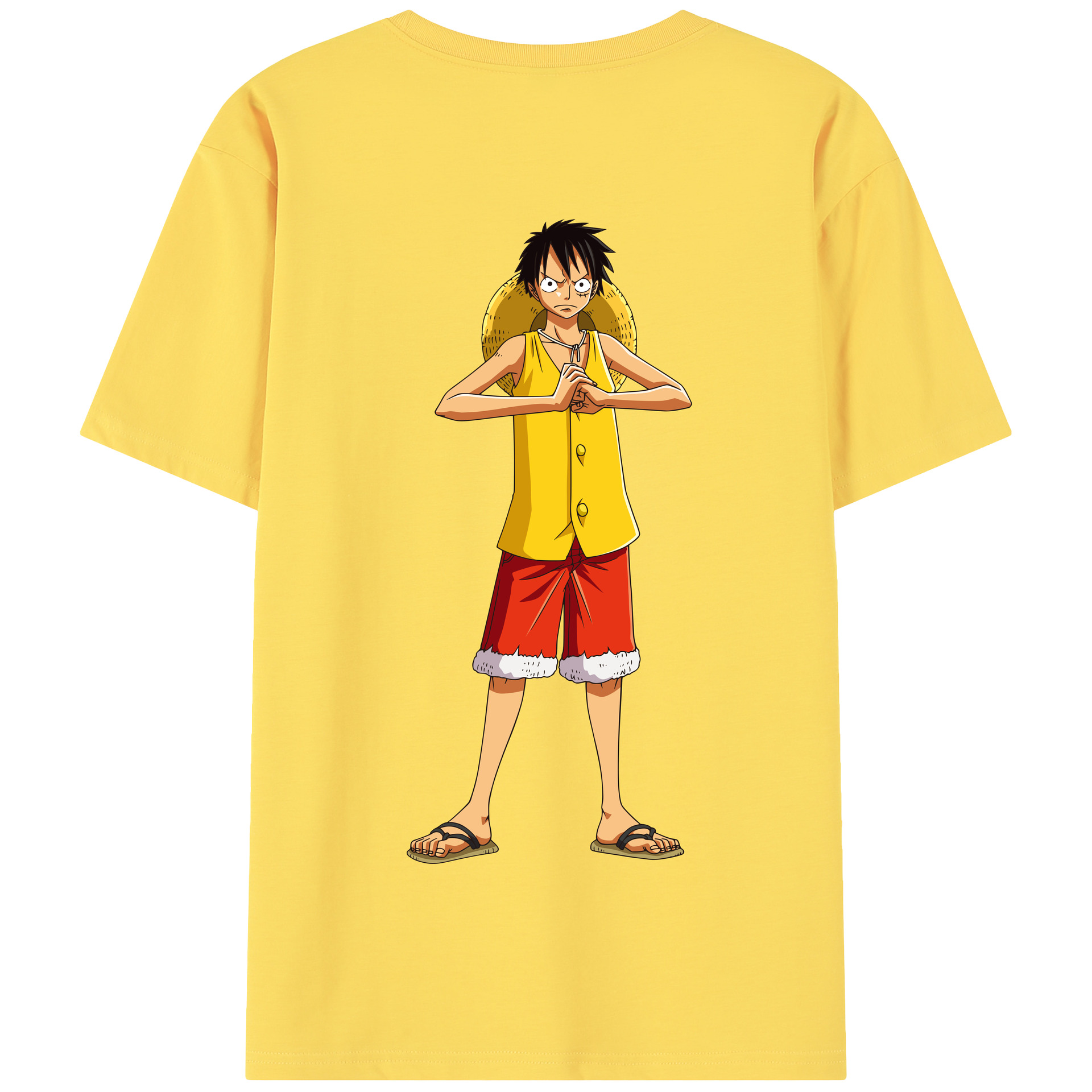 ワンピース モンキー・D・ルフィ ONE PIECE Monkey D. Luffy 綿100％半袖Tシャツ（背面プリント）