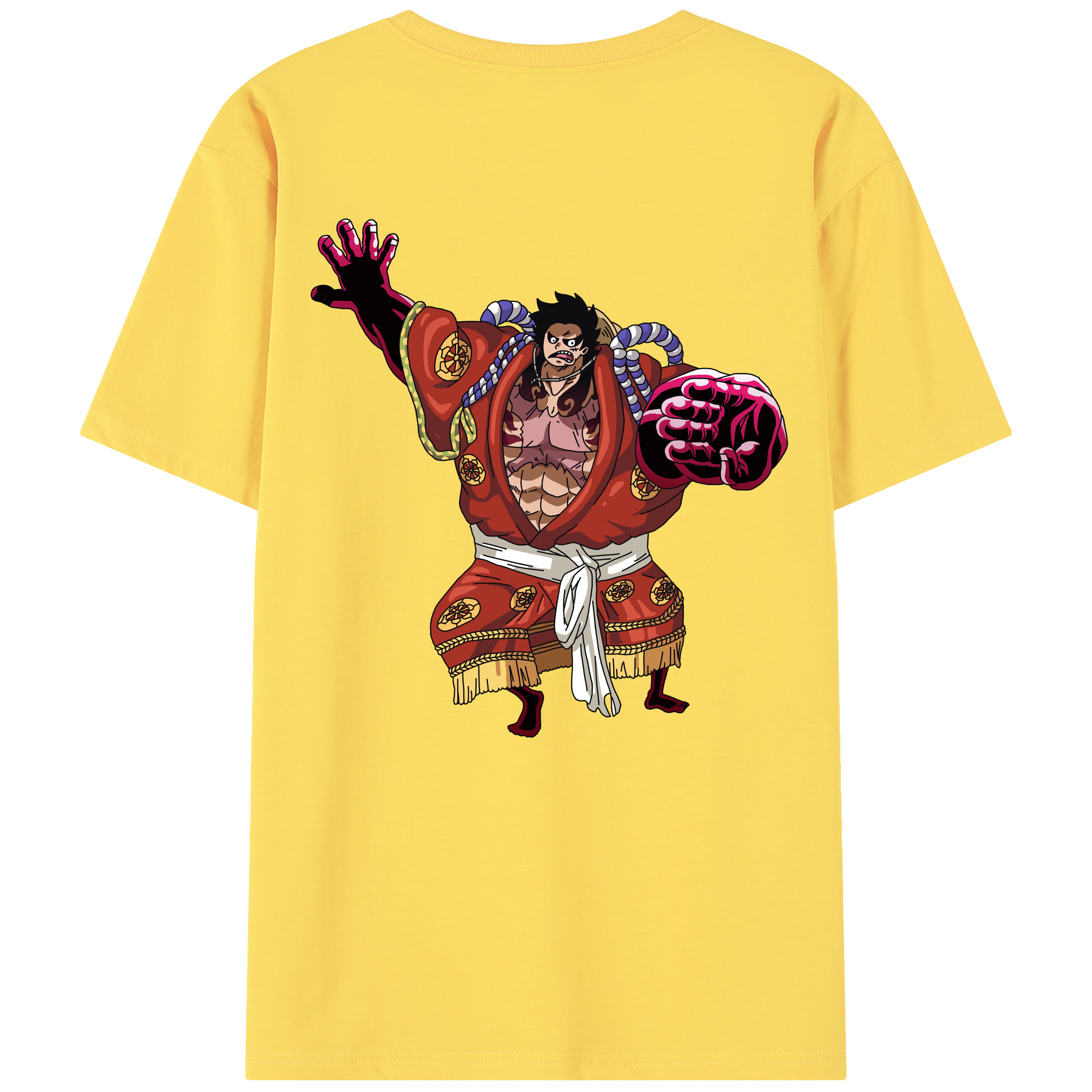ワンピース モンキー・D・ルフィ ONE PIECE Monkey D. Luffy 綿100％半袖Tシャツ（背面プリント）