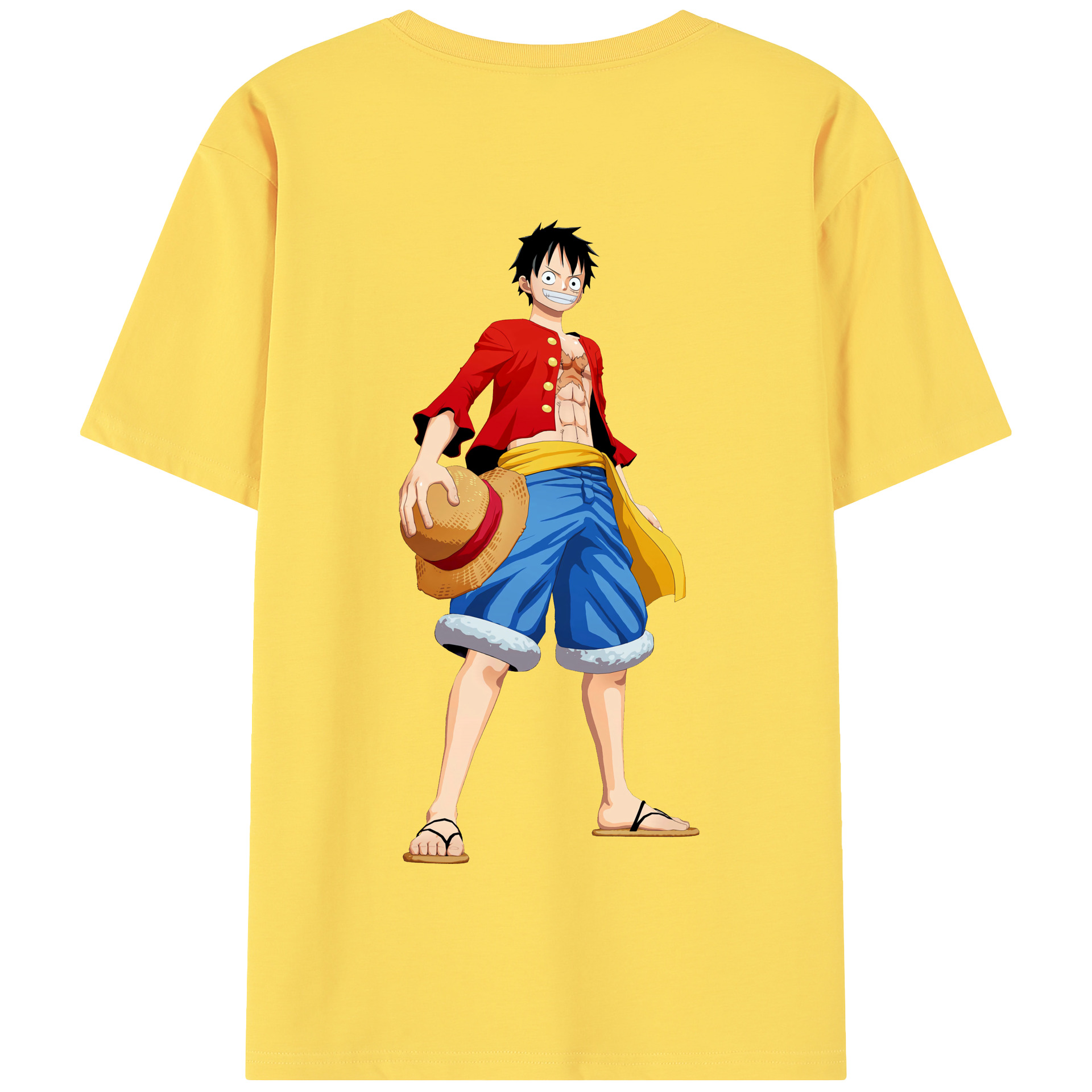 ワンピース モンキー・D・ルフィ ONE PIECE Monkey D. Luffy 綿100％半袖Tシャツ（背面プリント）