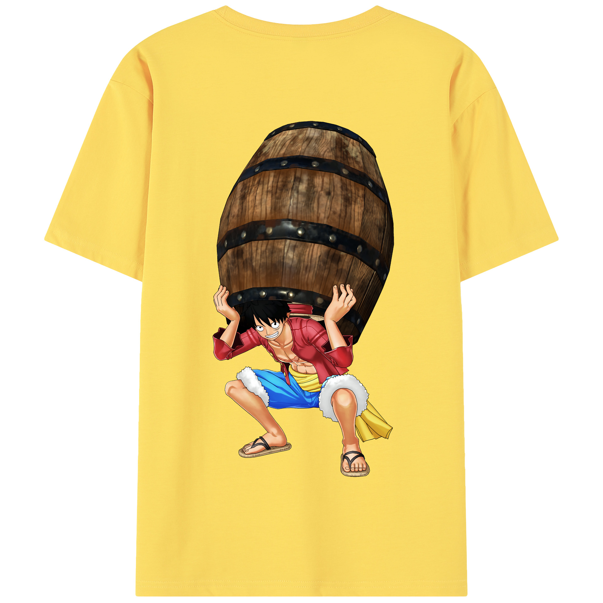 ワンピース モンキー・D・ルフィ ONE PIECE Monkey D. Luffy 綿100％半袖Tシャツ（背面プリント）