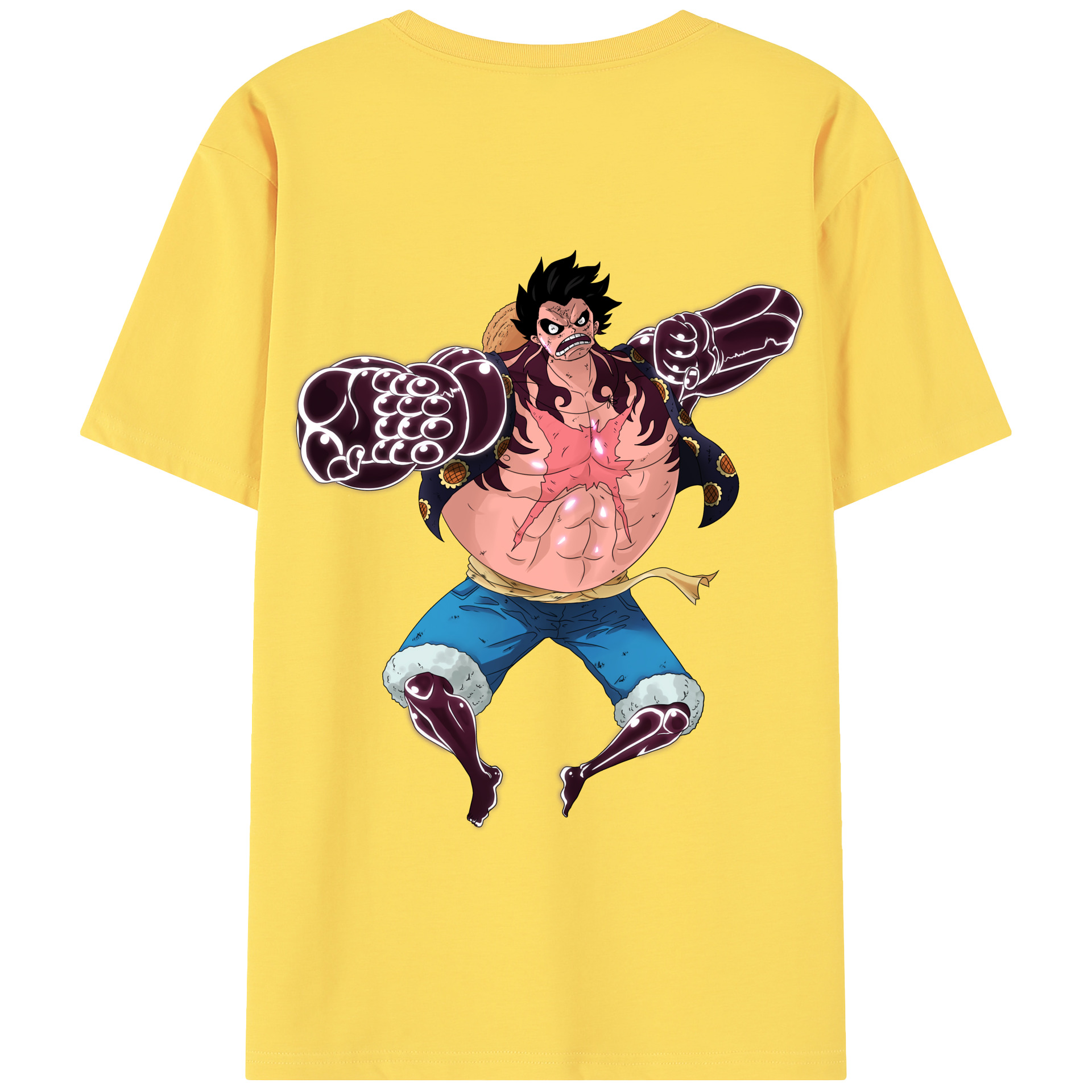 ワンピース モンキー・D・ルフィ ONE PIECE Monkey D. Luffy 綿100％半袖Tシャツ（背面プリント）