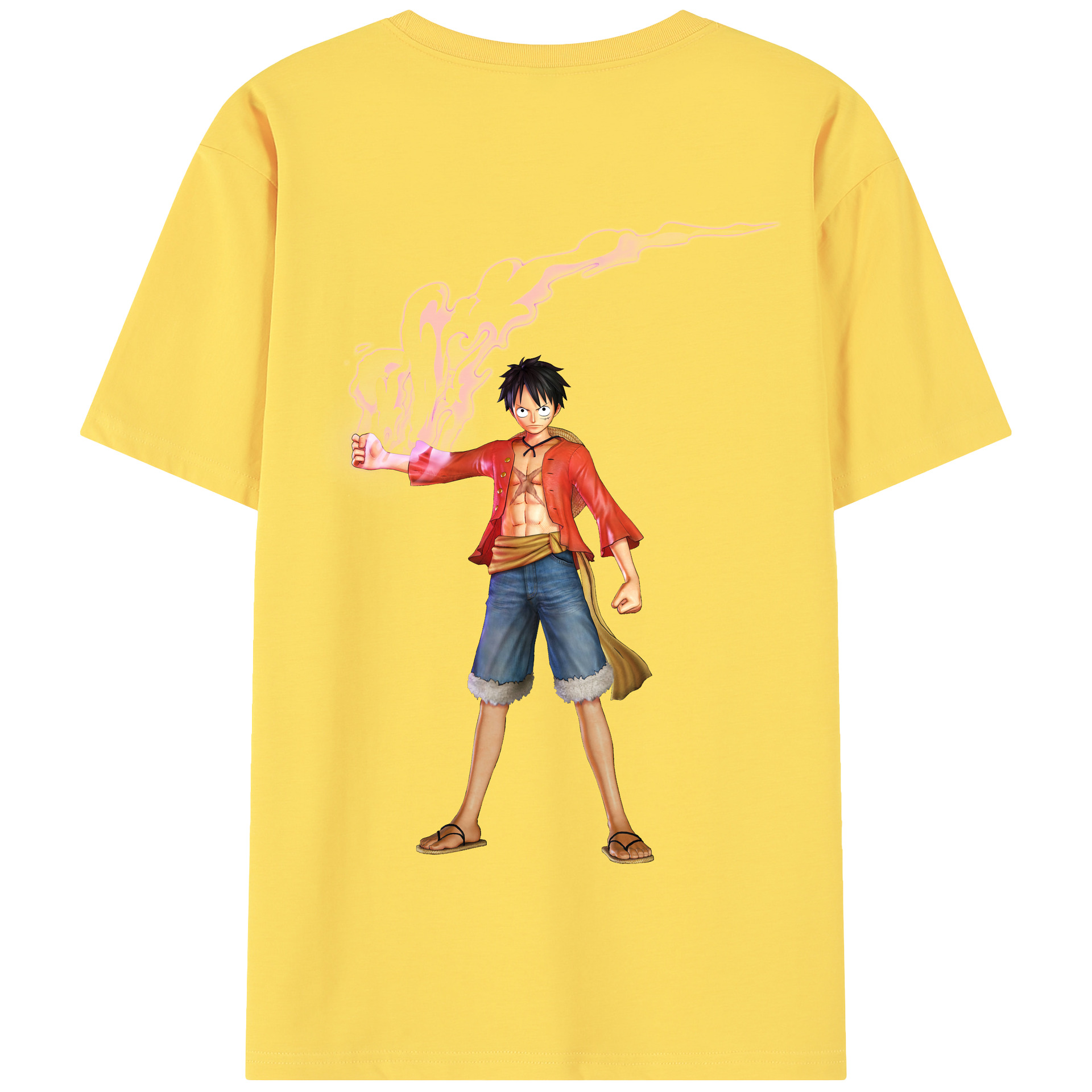 ワンピース モンキー・D・ルフィ ONE PIECE Monkey D. Luffy 綿100％半袖Tシャツ（背面プリント）
