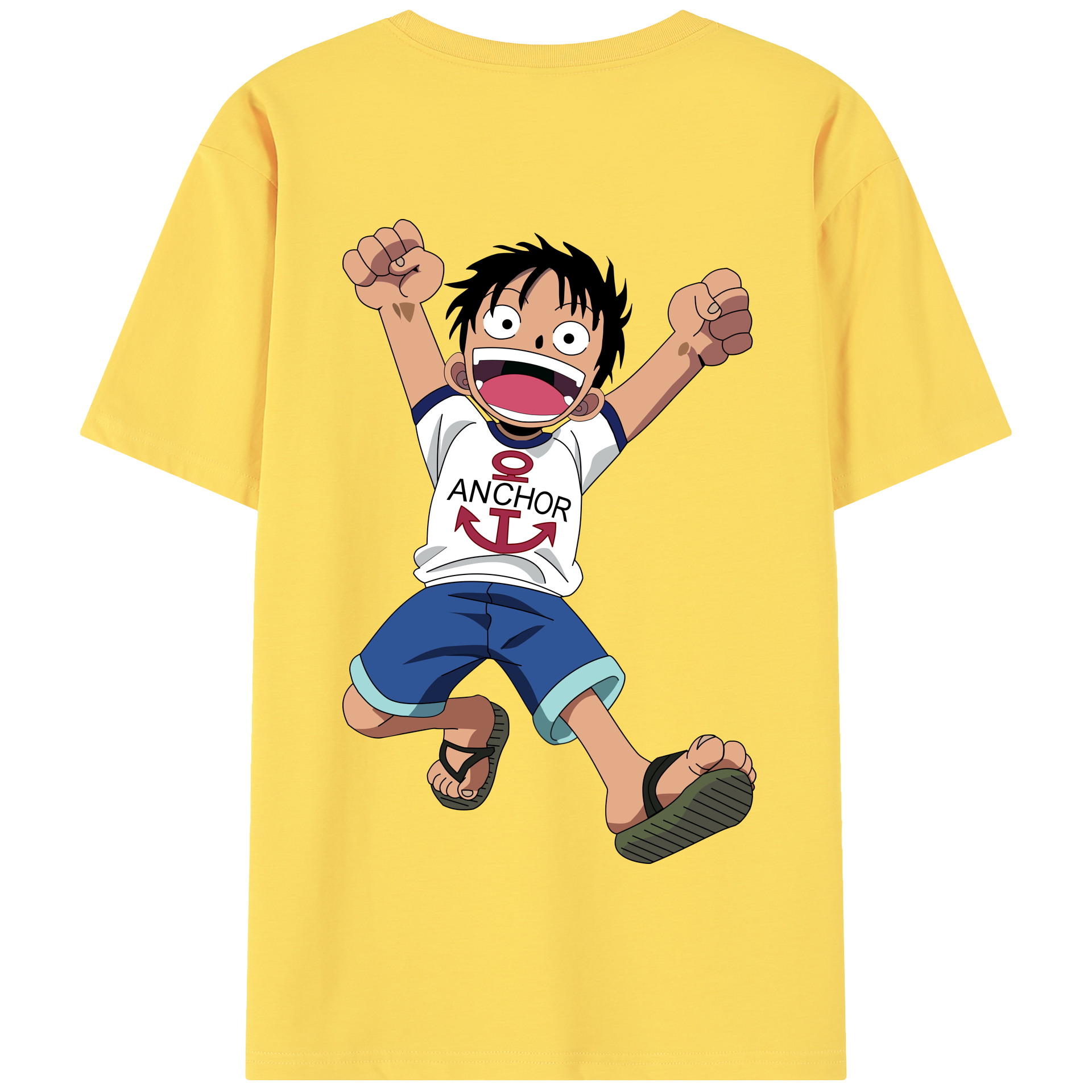 ワンピース モンキー・D・ルフィ ONE PIECE Monkey D. Luffy 綿100％半袖Tシャツ（背面プリント）