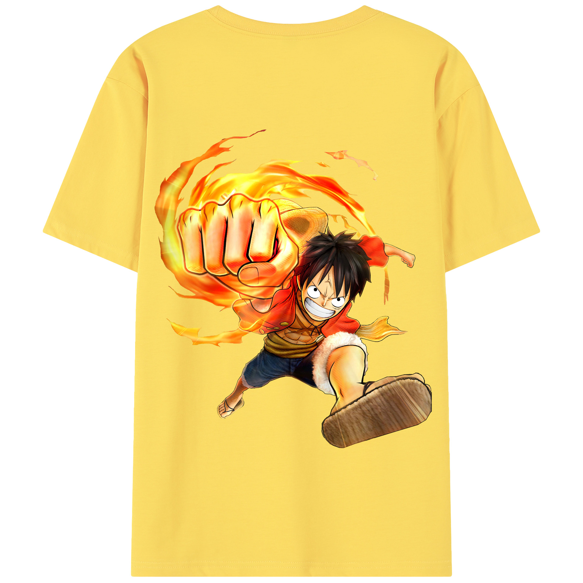 ワンピース モンキー・D・ルフィ ONE PIECE Monkey D. Luffy 綿100％半袖Tシャツ（背面プリント）