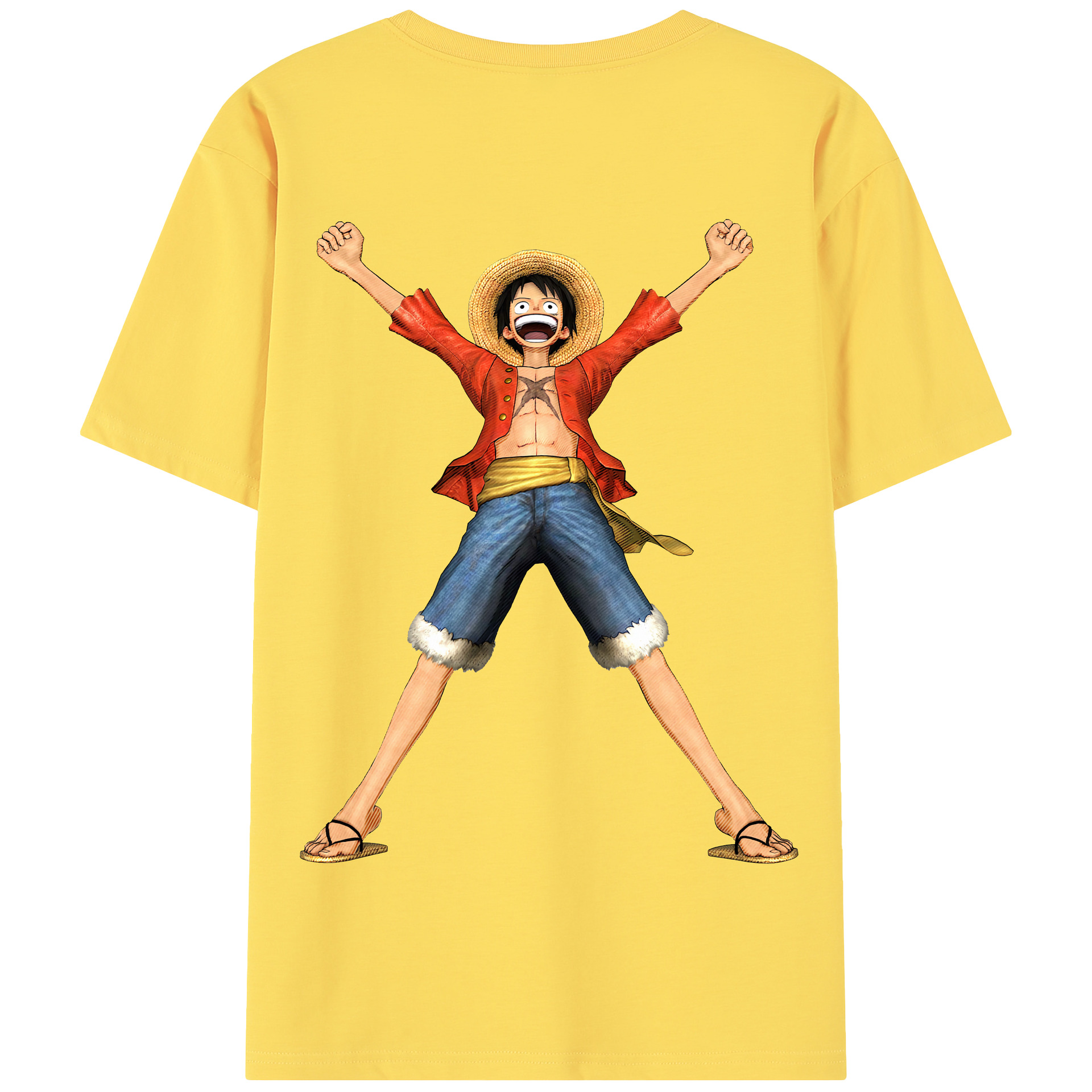 ワンピース モンキー・D・ルフィ ONE PIECE Monkey D. Luffy 綿100％半袖Tシャツ（背面プリント）