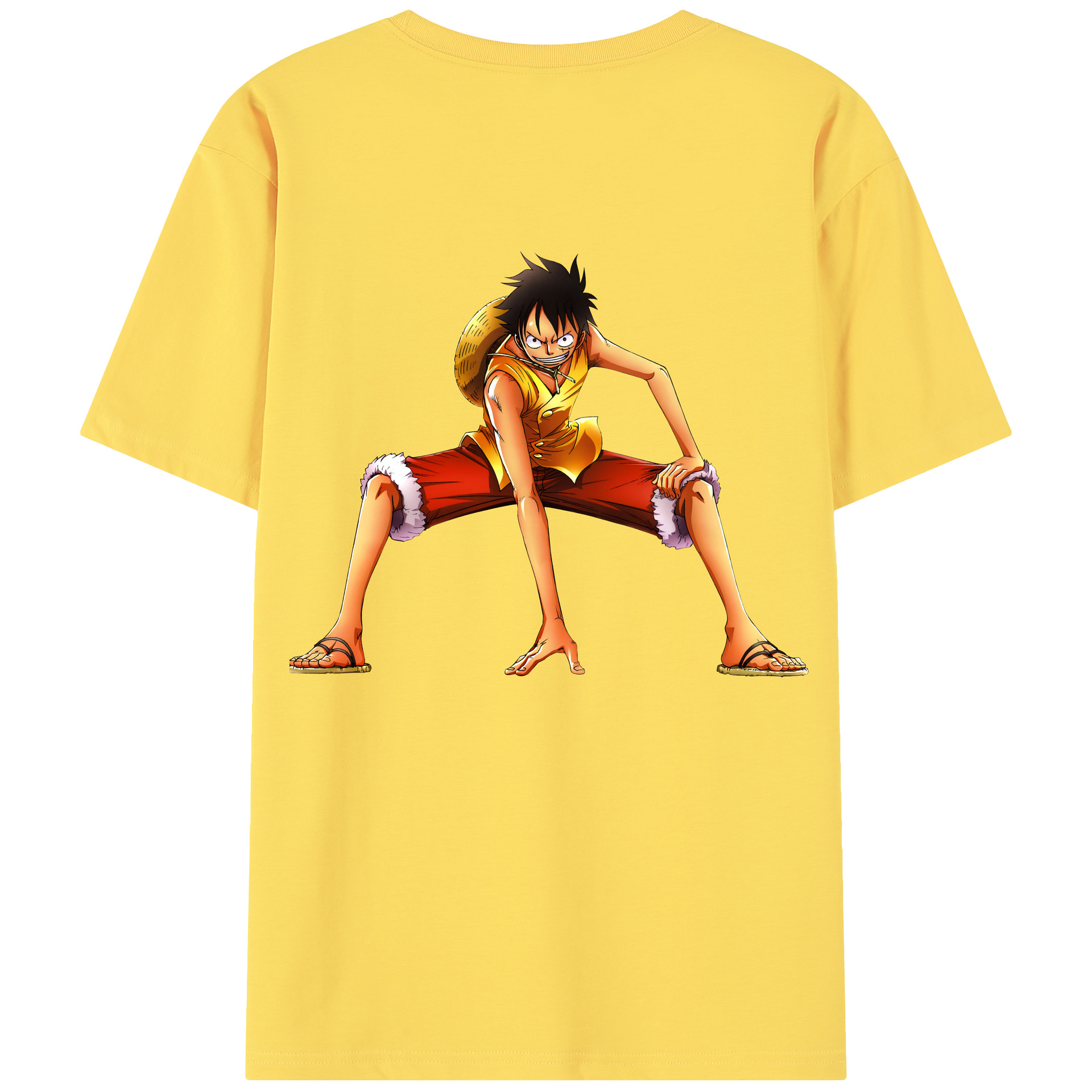 ワンピース モンキー・D・ルフィ ONE PIECE Monkey D. Luffy 綿100％半袖Tシャツ（背面プリント）