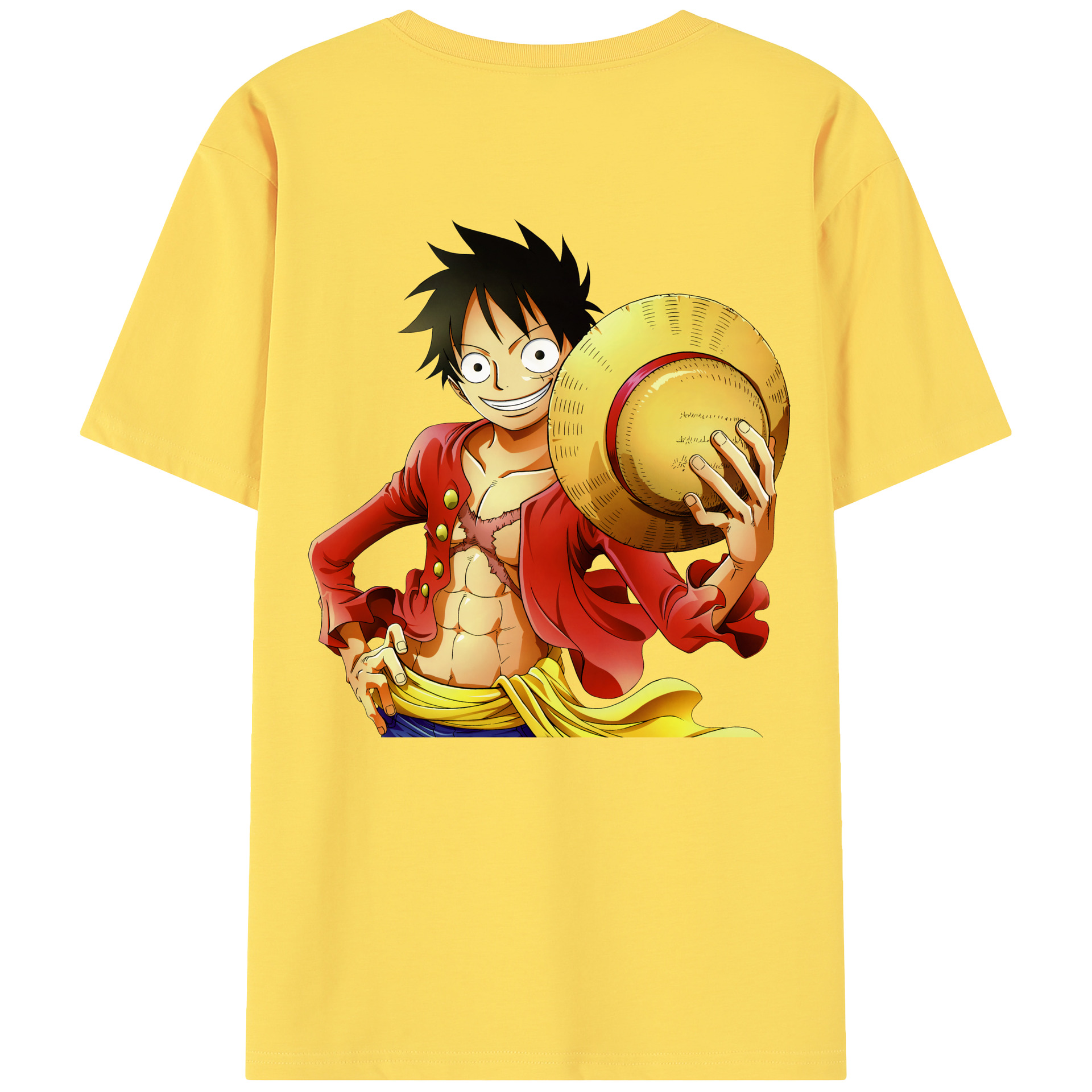 ワンピース モンキー・D・ルフィ ONE PIECE Monkey D. Luffy 綿100％半袖Tシャツ（背面プリント）