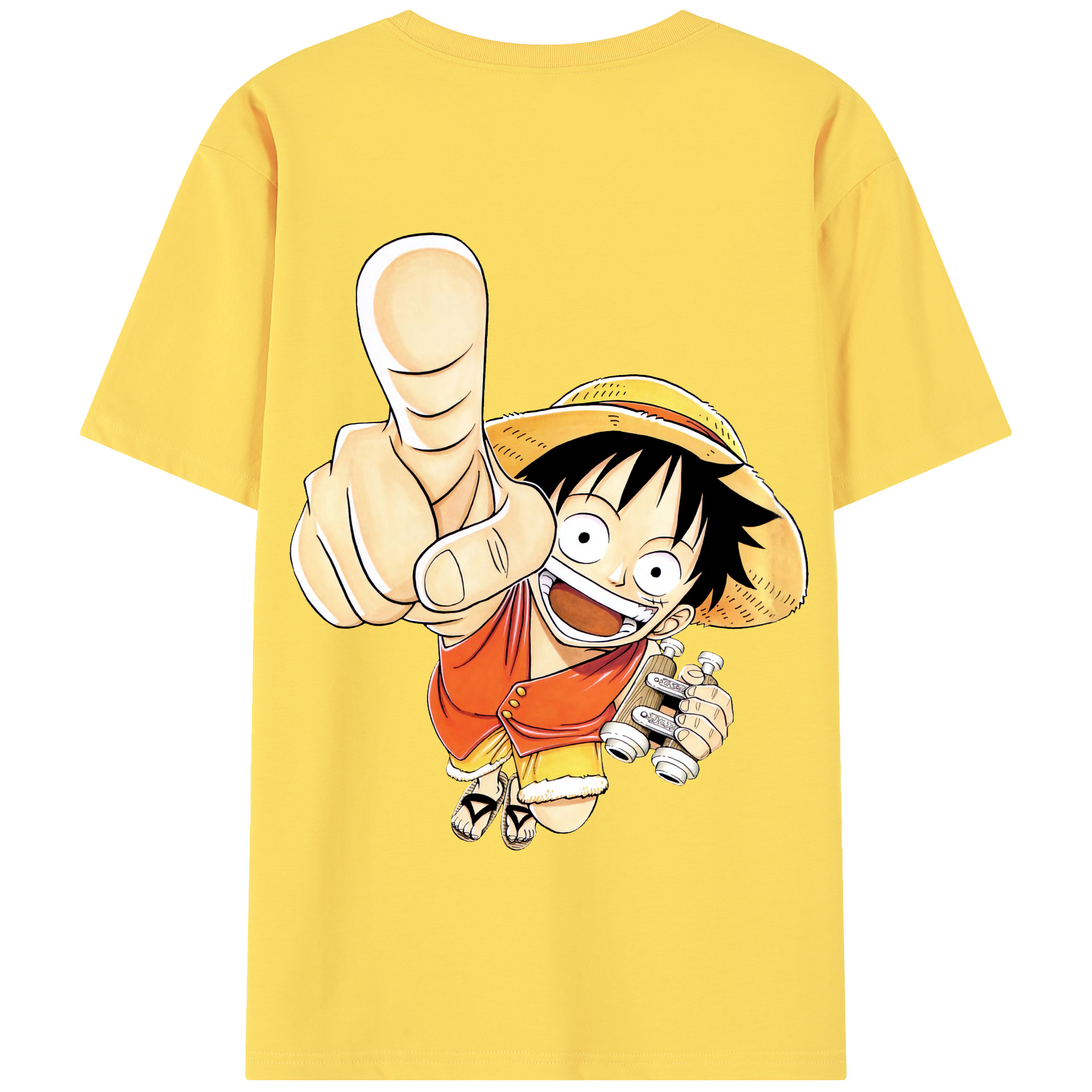 ワンピース モンキー・D・ルフィ ONE PIECE Monkey D. Luffy 綿100％半袖Tシャツ（背面プリント）