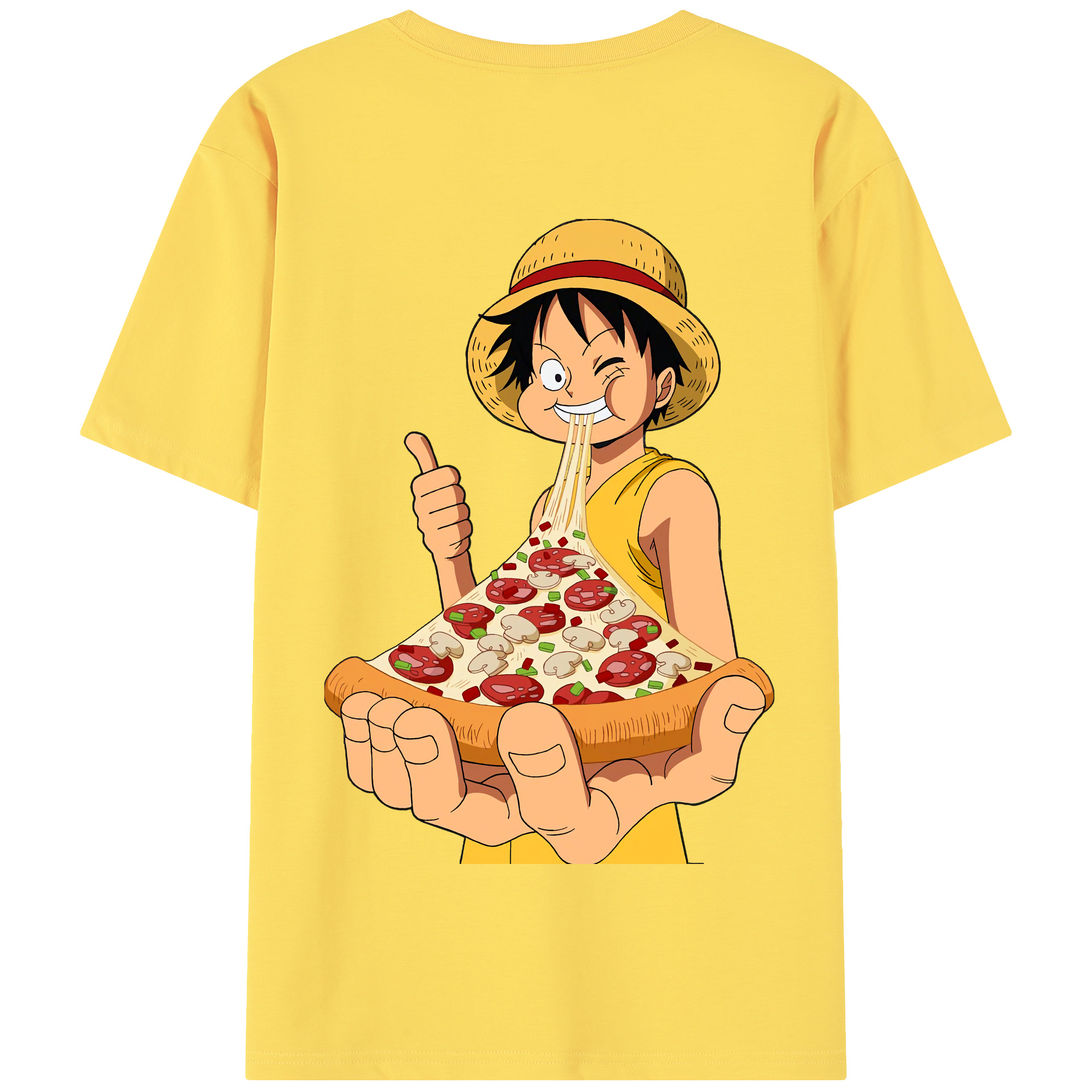 ワンピース モンキー・D・ルフィ ONE PIECE Monkey D. Luffy 綿100％半袖Tシャツ（背面プリント）