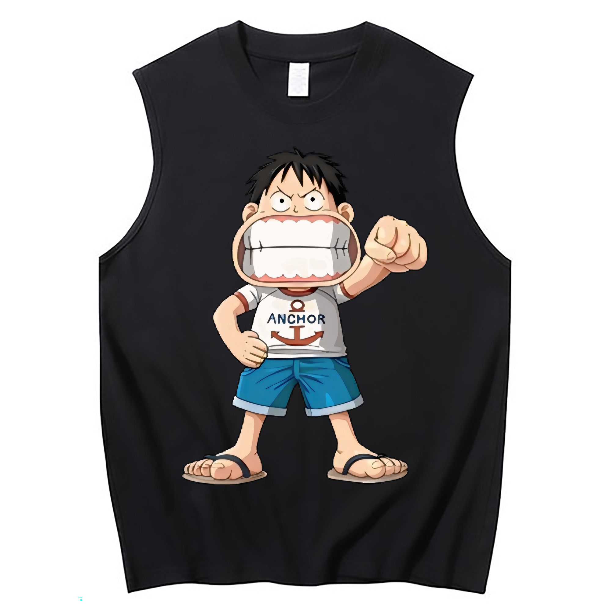 （画像用） ワンピース モンキー・D・ルフィ ONE PIECE Monkey D. Luffy コットン100％タンクトップ（フロントプリント）