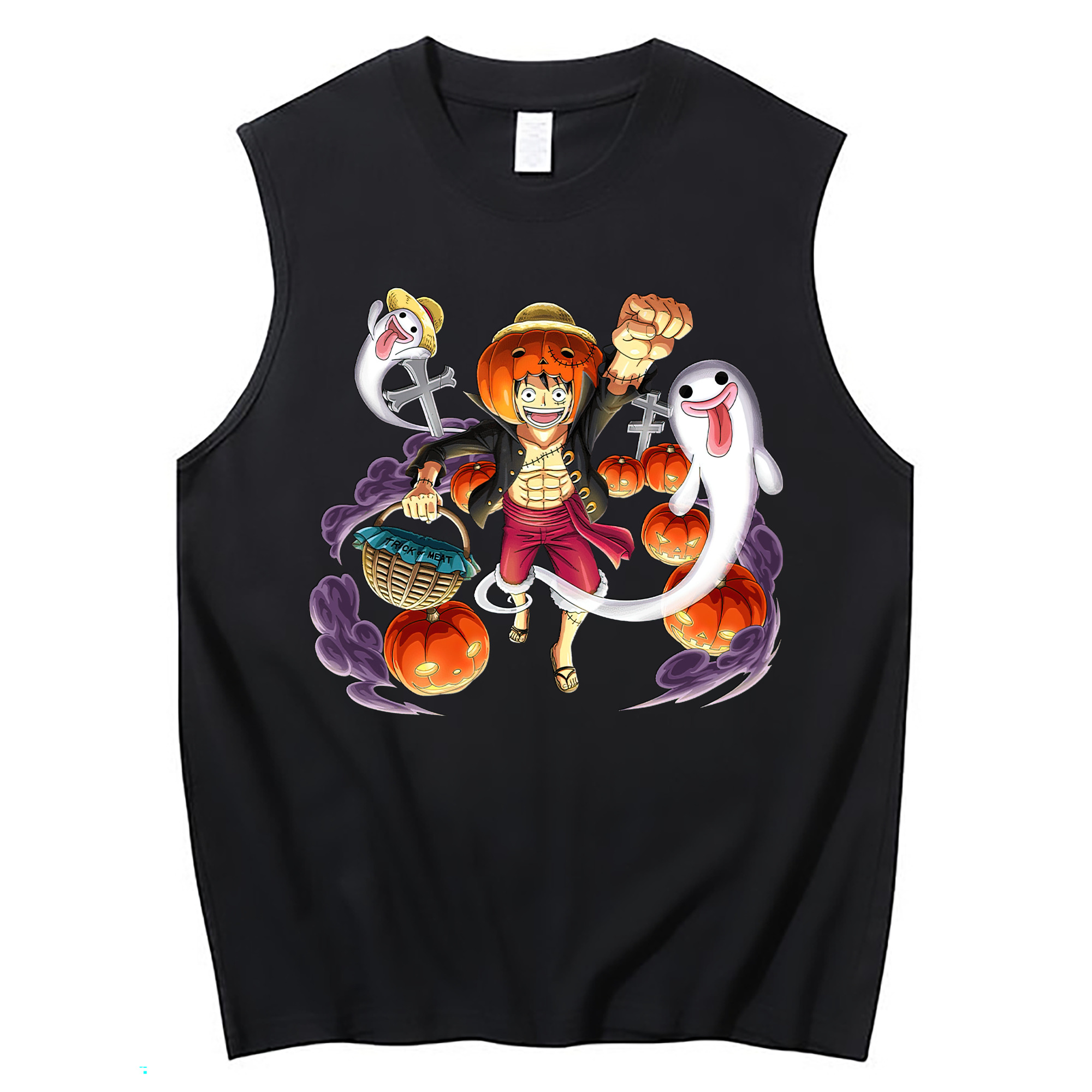 ワンピース モンキー・D・ルフィ ONE PIECE Monkey D. Luffy コットン100％タンクトップ（フロントプリント）