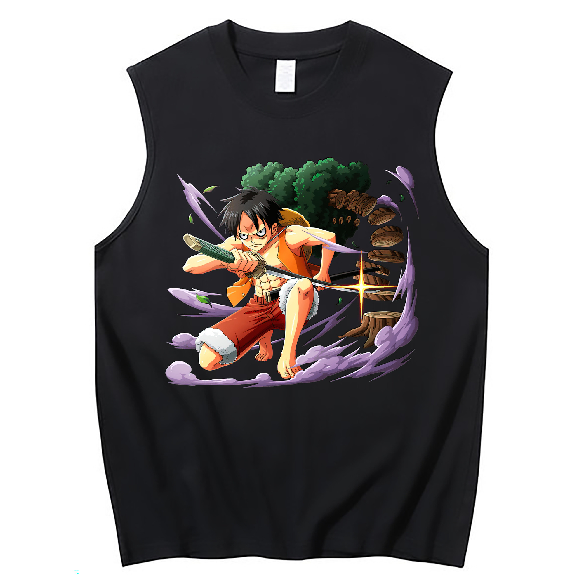 ワンピース モンキー・D・ルフィ ONE PIECE Monkey D. Luffy コットン100％タンクトップ（フロントプリント）