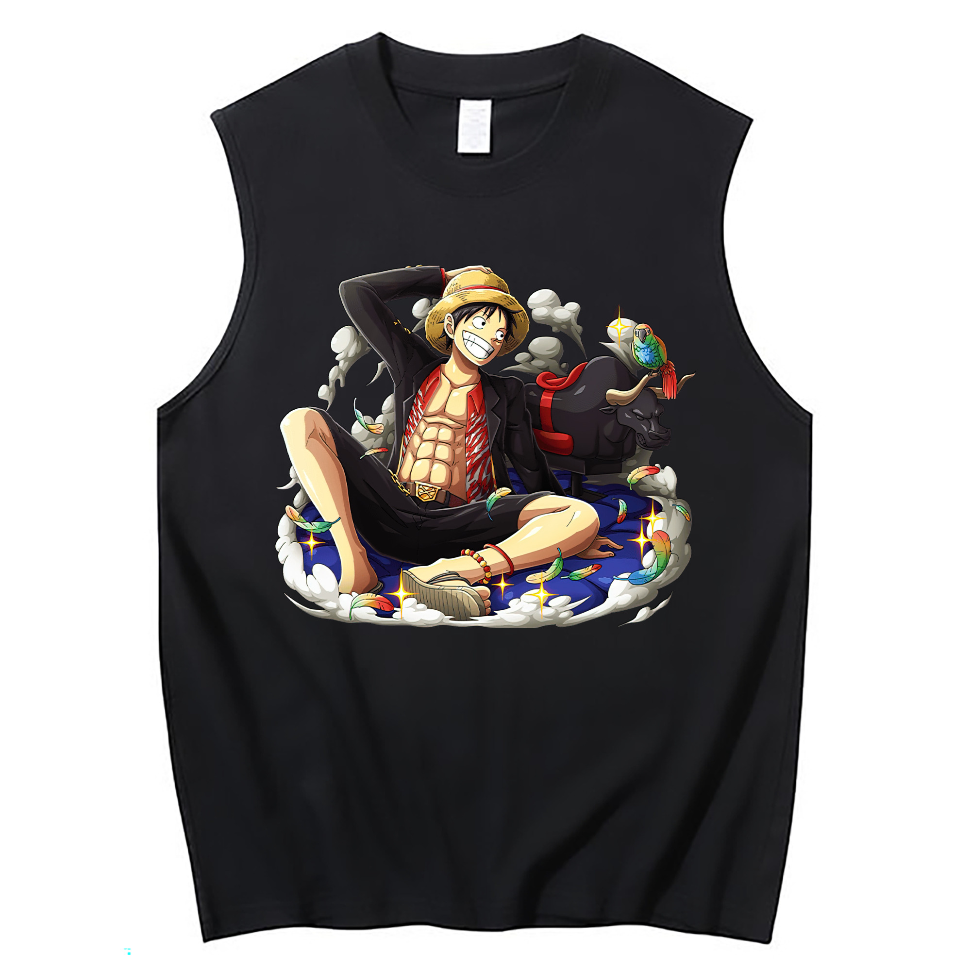 ワンピース モンキー・D・ルフィ ONE PIECE Monkey D. Luffy コットン100％タンクトップ（フロントプリント）