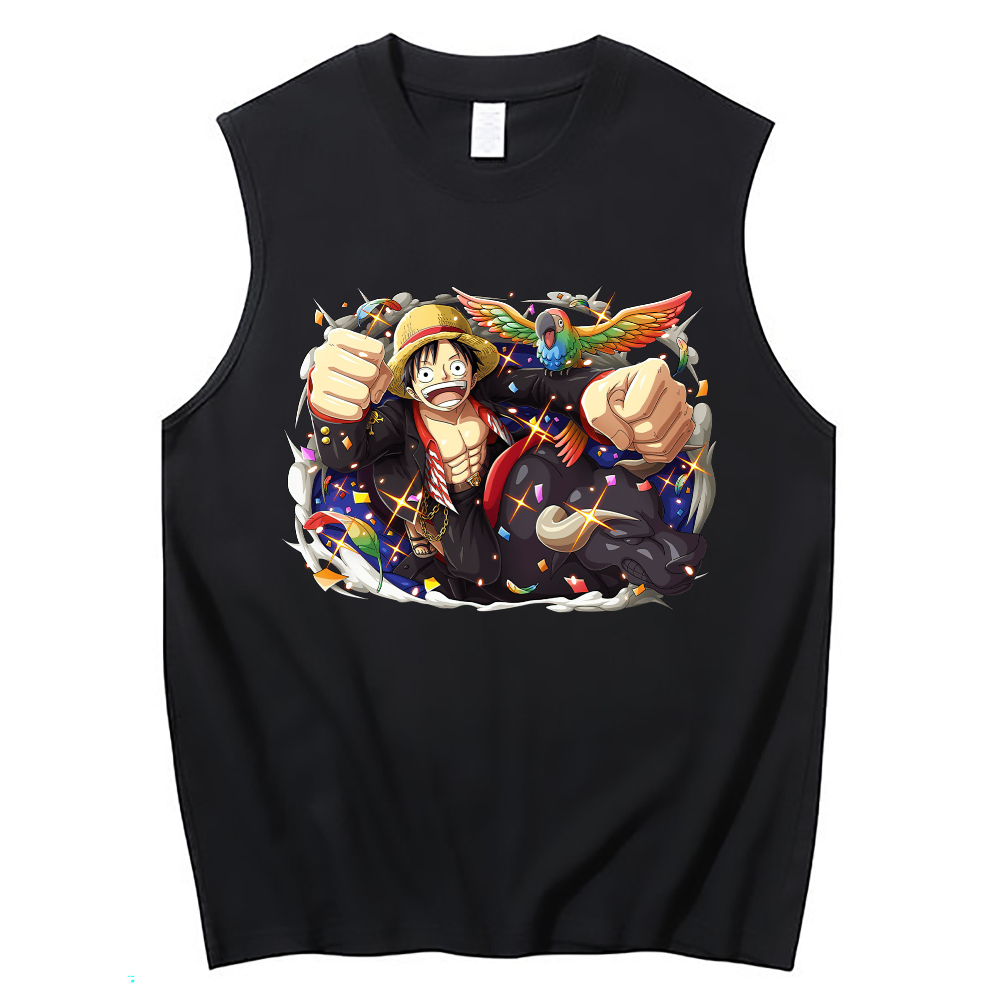 ワンピース モンキー・D・ルフィ ONE PIECE Monkey D. Luffy コットン100％タンクトップ（フロントプリント）