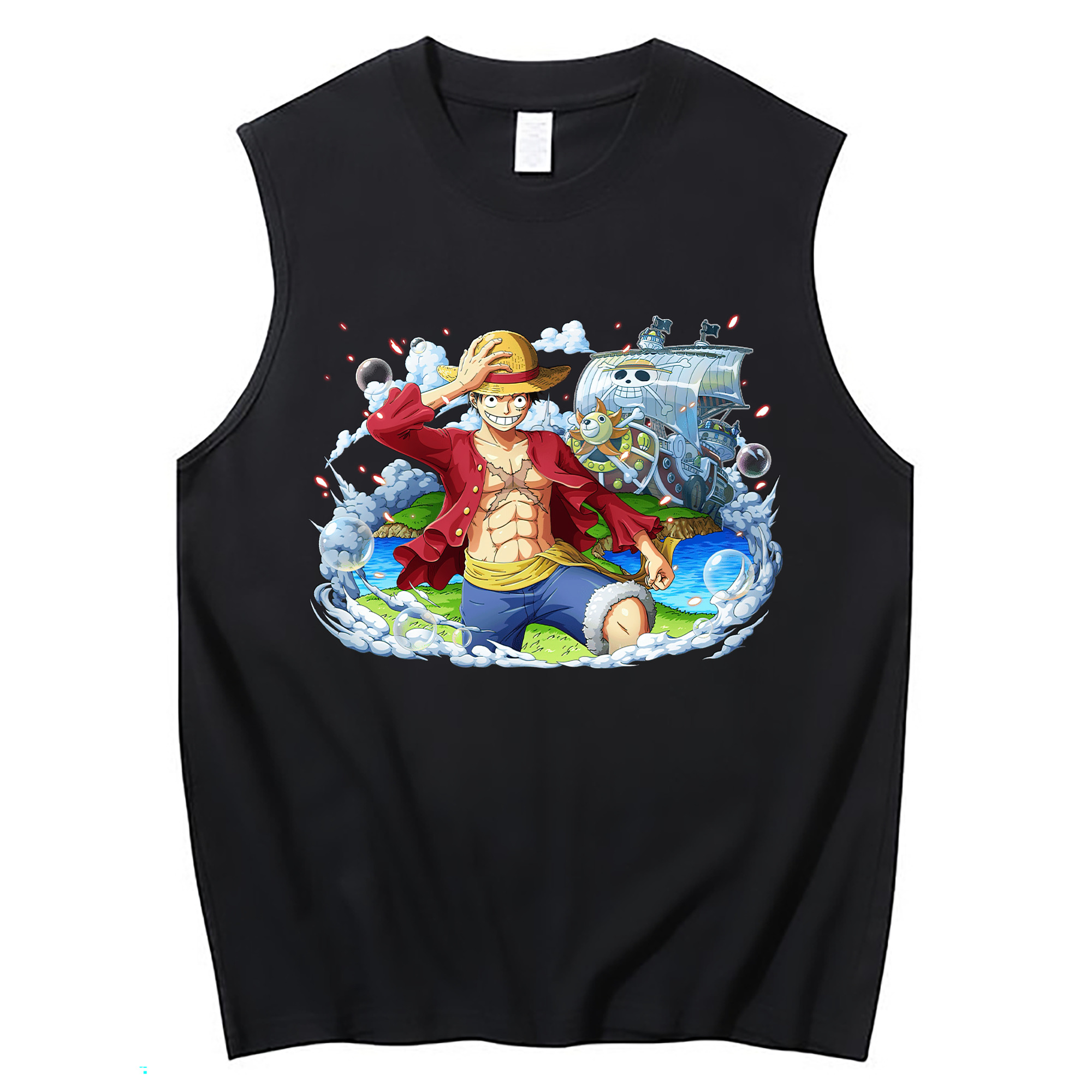 ワンピース モンキー・D・ルフィ ONE PIECE Monkey D. Luffy コットン100％タンクトップ（フロントプリント）