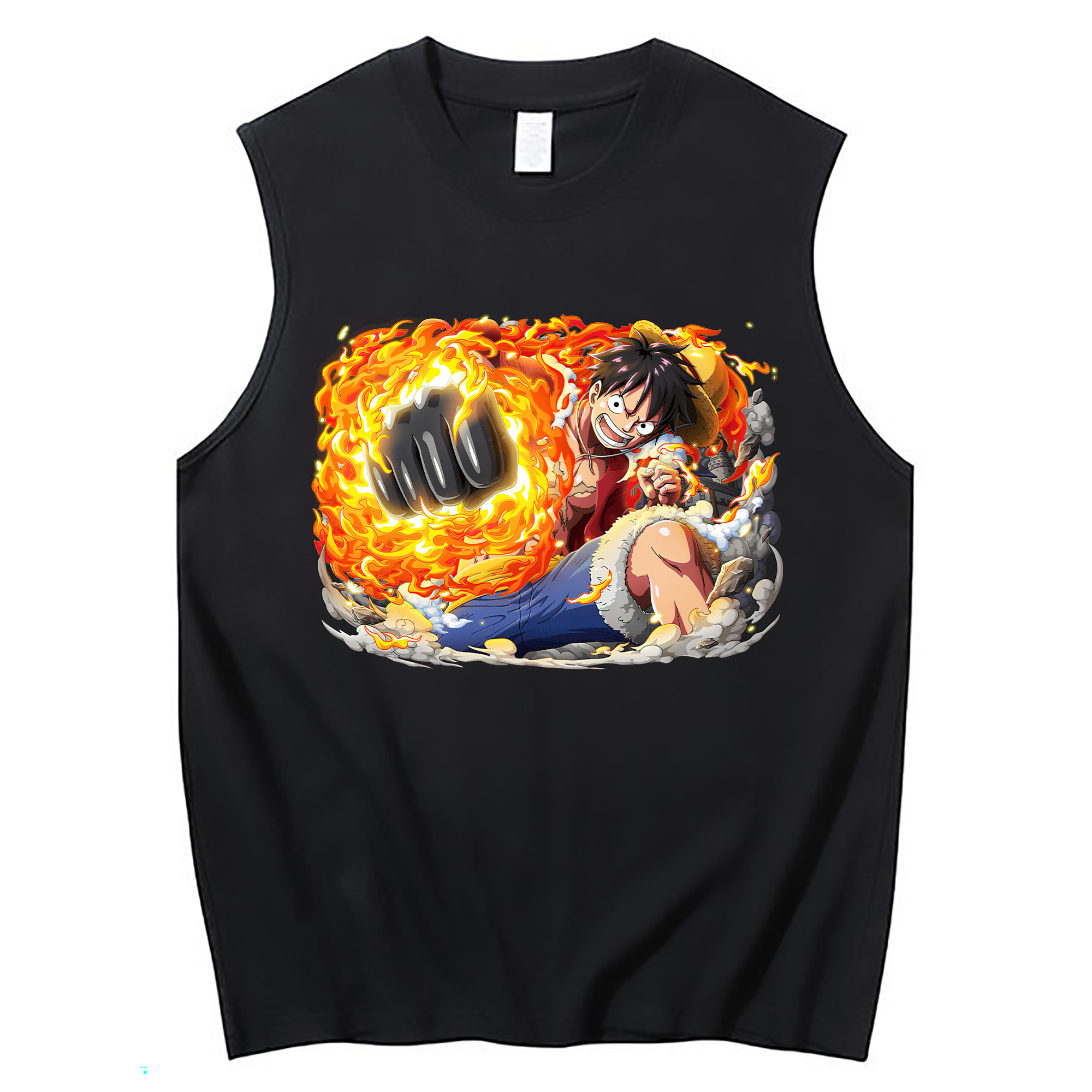 ワンピース モンキー・D・ルフィ ONE PIECE Monkey D. Luffy コットン100％タンクトップ（フロントプリント）