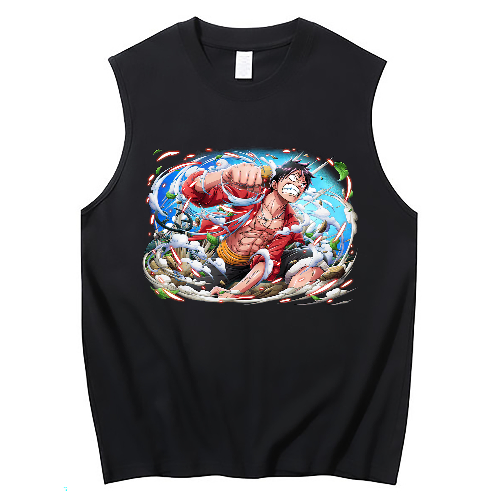 ワンピース モンキー・D・ルフィ ONE PIECE Monkey D. Luffy コットン100％タンクトップ（フロントプリント）