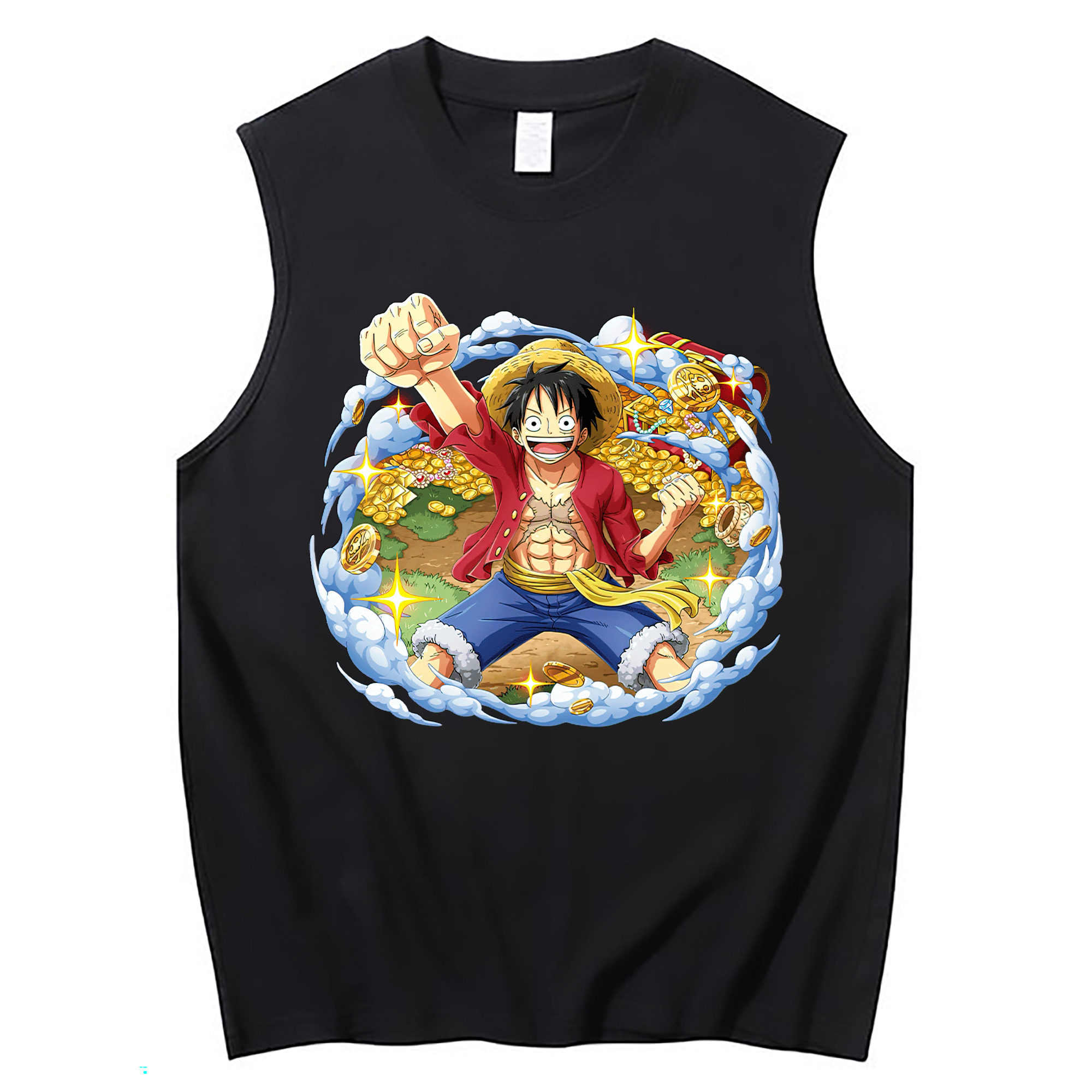 ワンピース モンキー・D・ルフィ ONE PIECE Monkey D. Luffy コットン100％タンクトップ（フロントプリント）