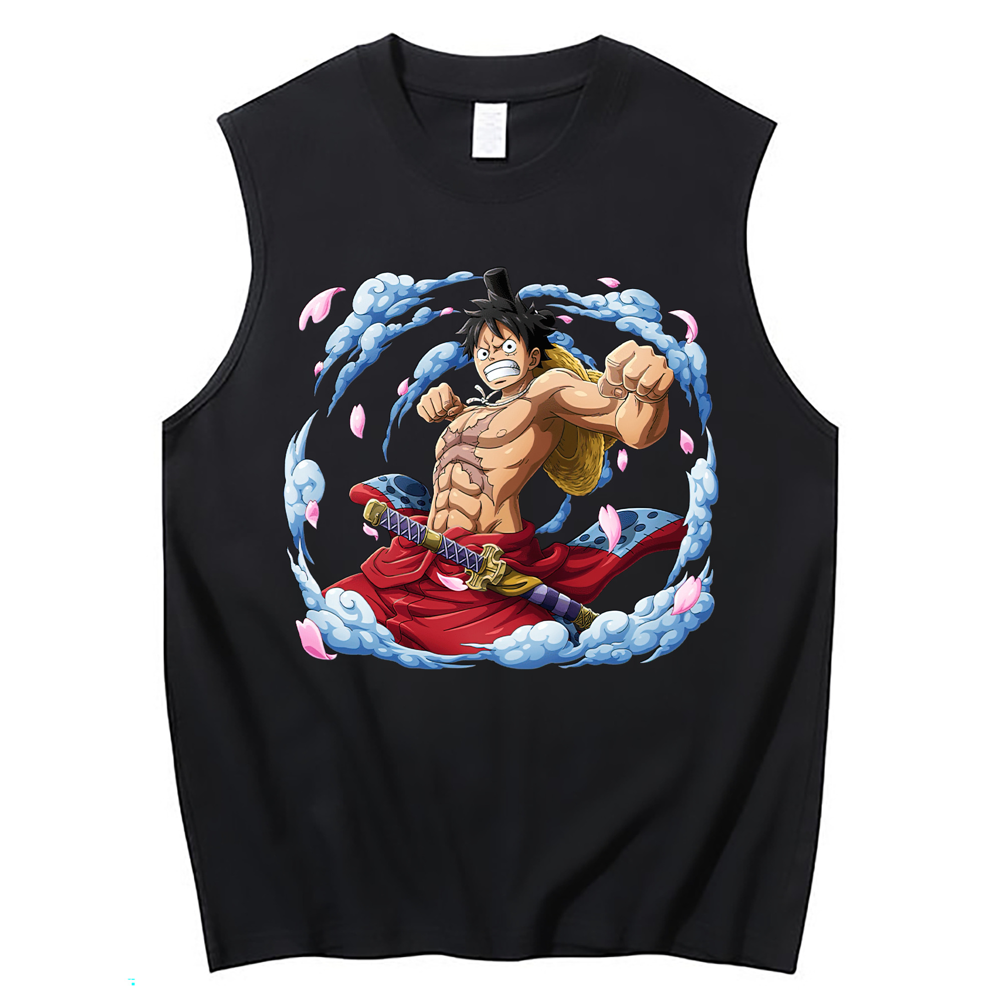 ワンピース モンキー・D・ルフィ ONE PIECE Monkey D. Luffy コットン100％タンクトップ（フロントプリント）