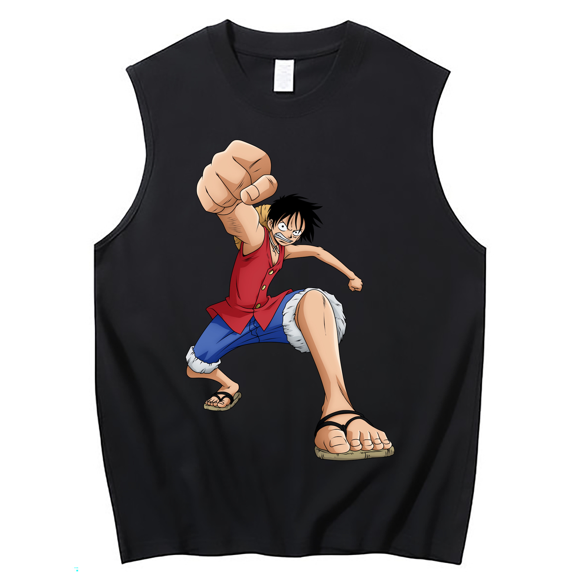 ワンピース モンキー・D・ルフィ ONE PIECE Monkey D. Luffy コットン100％タンクトップ（フロントプリント）