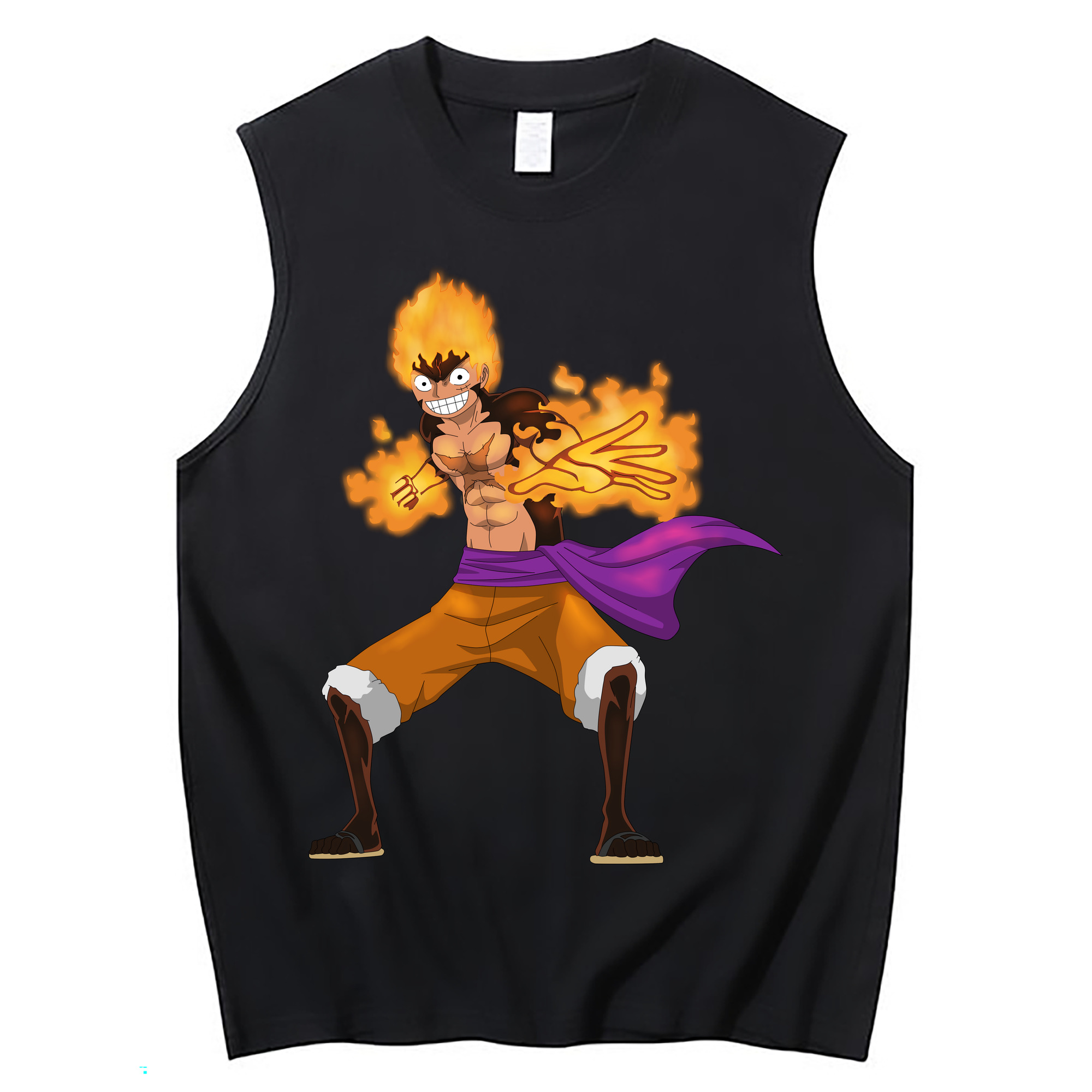 ワンピース モンキー・D・ルフィ ONE PIECE Monkey D. Luffy コットン100％タンクトップ（フロントプリント）