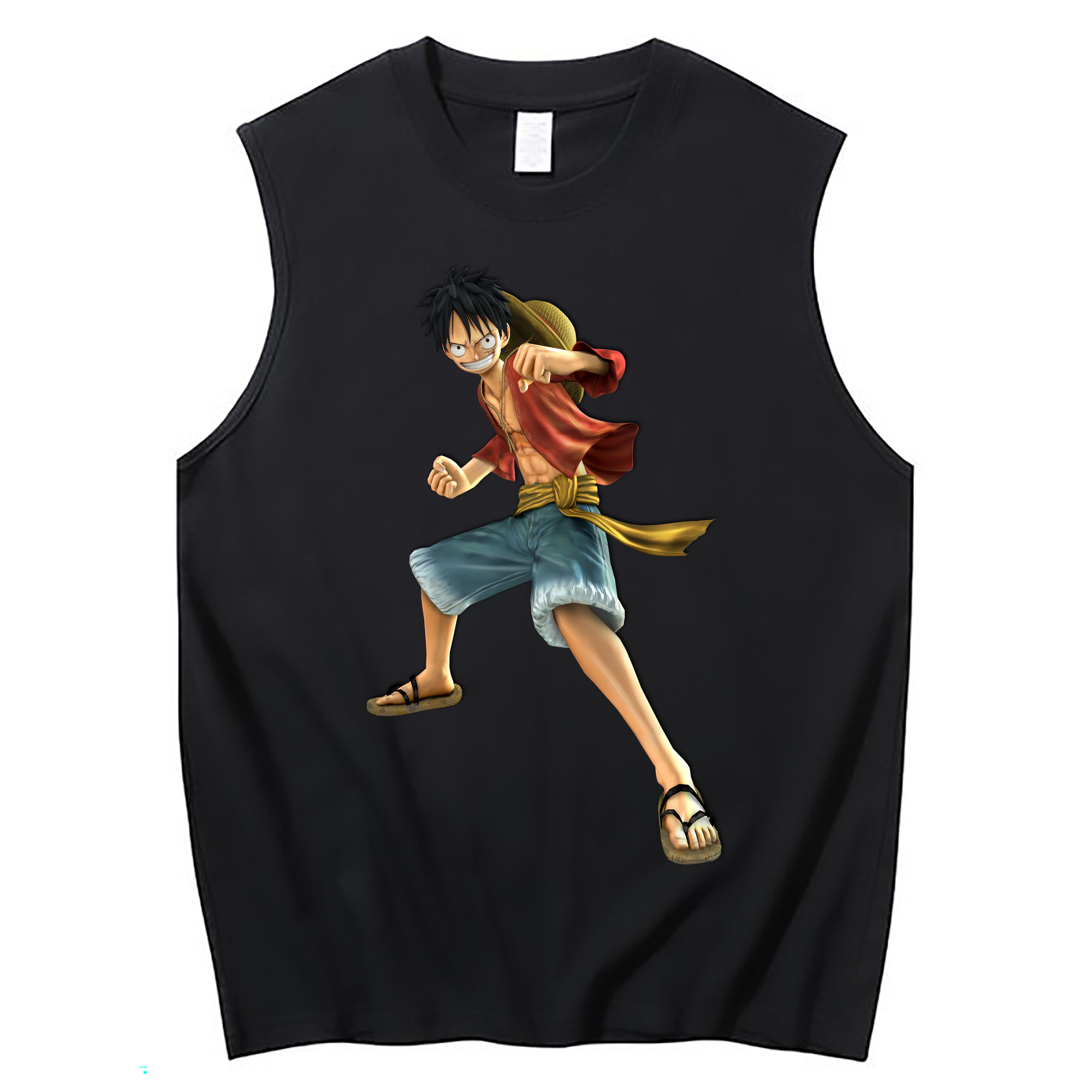ワンピース モンキー・D・ルフィ ONE PIECE Monkey D. Luffy コットン100％タンクトップ（フロントプリント）