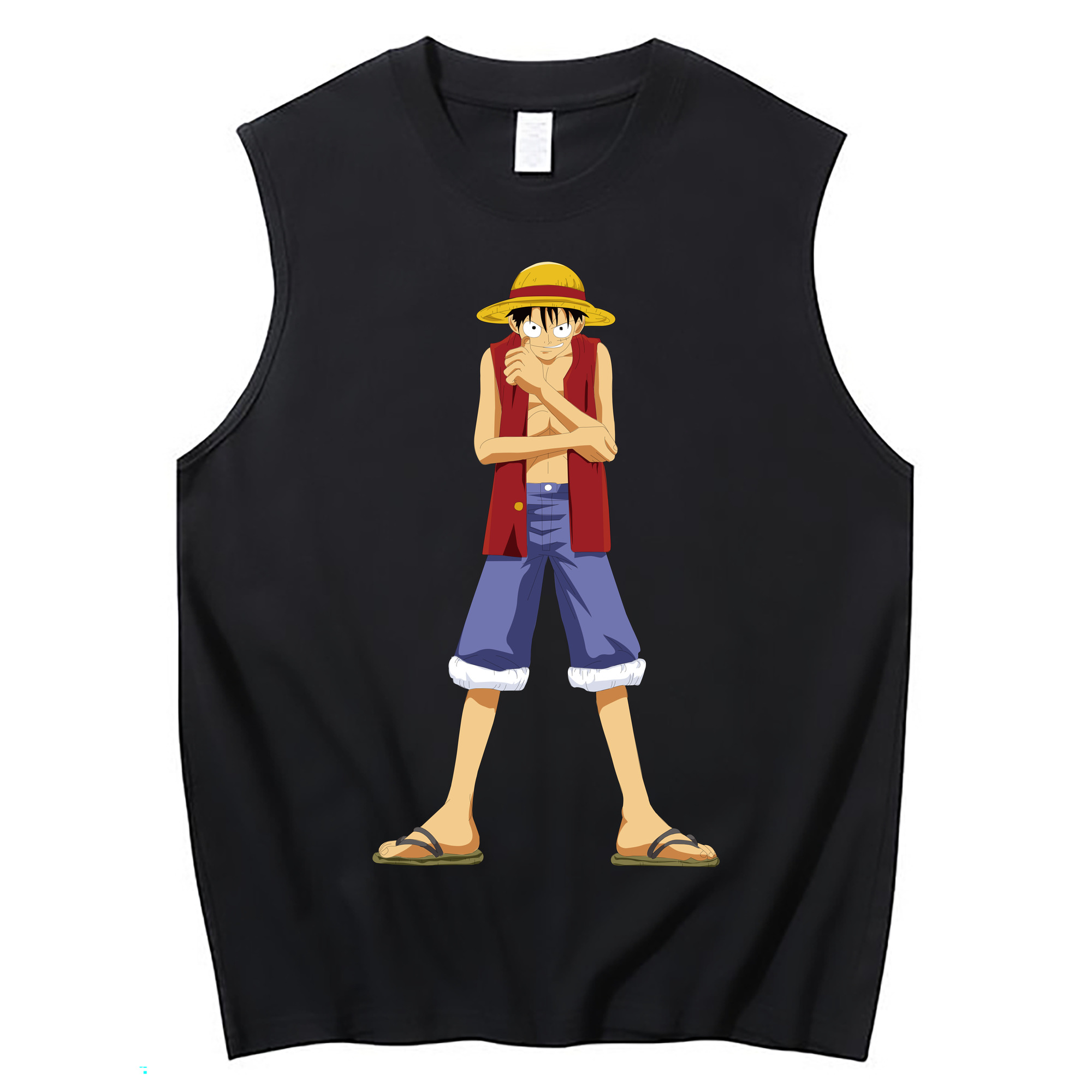 ワンピース モンキー・D・ルフィ ONE PIECE Monkey D. Luffy コットン100％タンクトップ（フロントプリント）