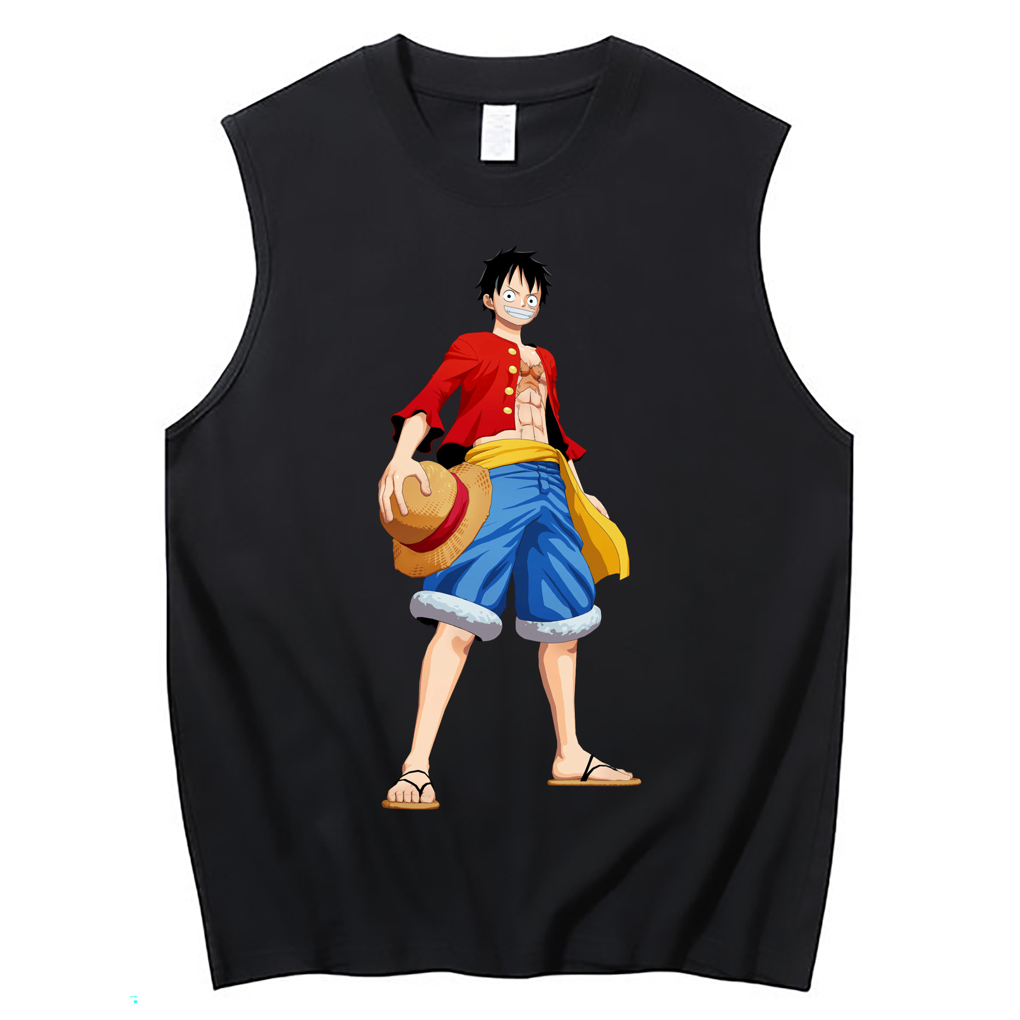 ワンピース モンキー・D・ルフィ ONE PIECE Monkey D. Luffy コットン100％タンクトップ（フロントプリント）