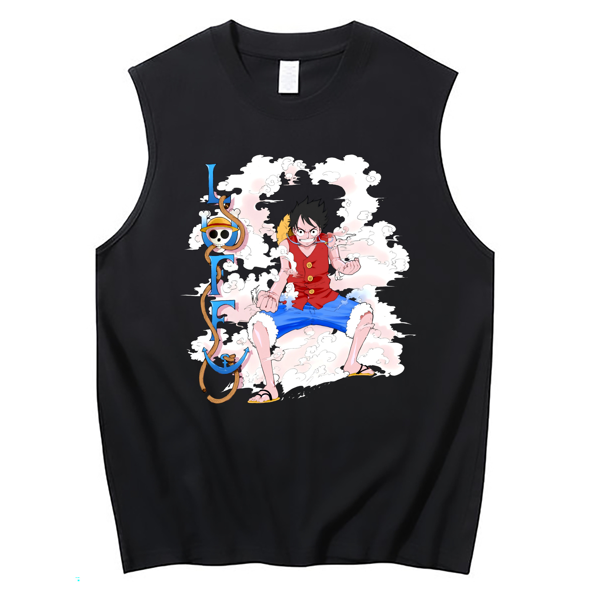 ワンピース モンキー・D・ルフィ ONE PIECE Monkey D. Luffy コットン100％タンクトップ（フロントプリント）