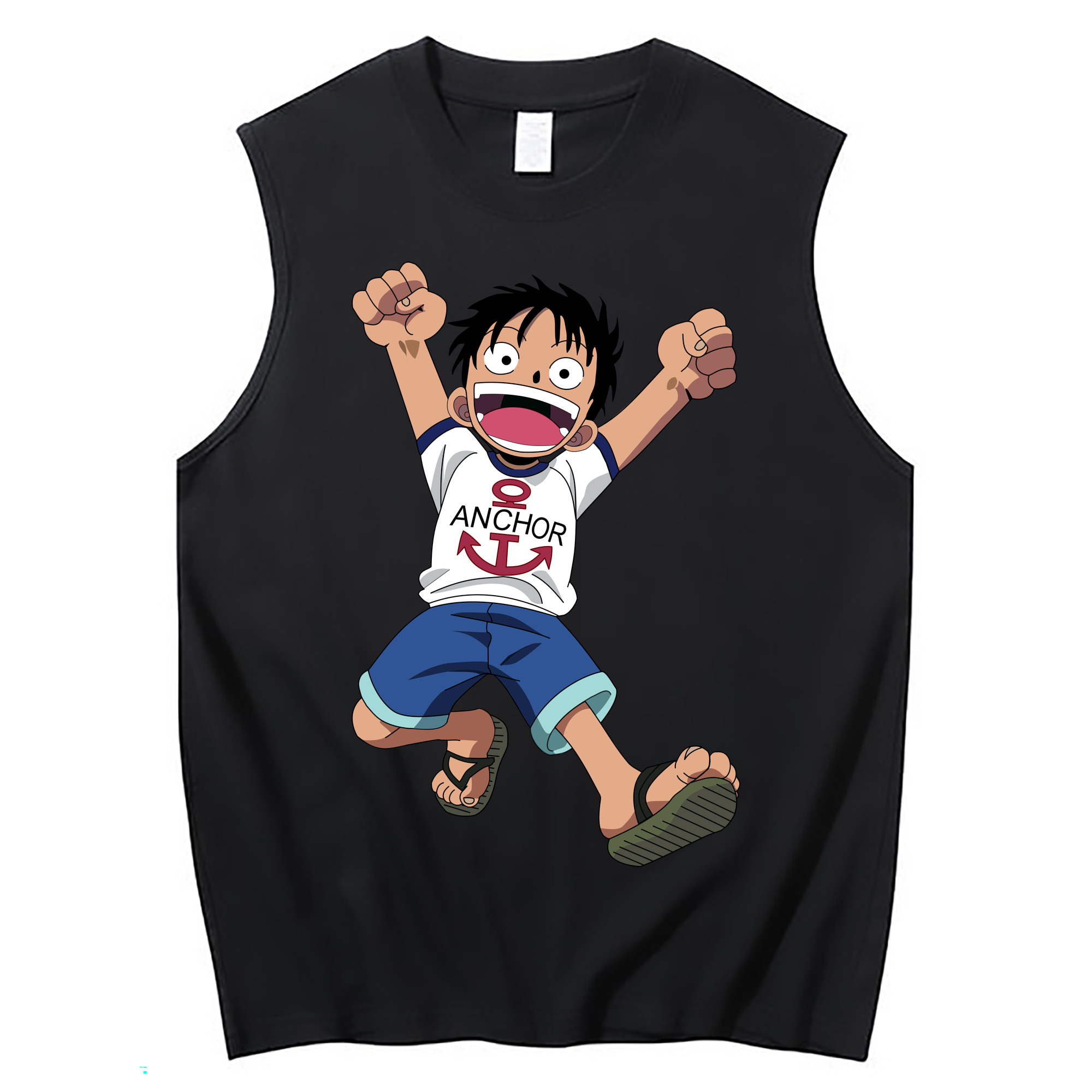 ワンピース モンキー・D・ルフィ ONE PIECE Monkey D. Luffy コットン100％タンクトップ（フロントプリント）